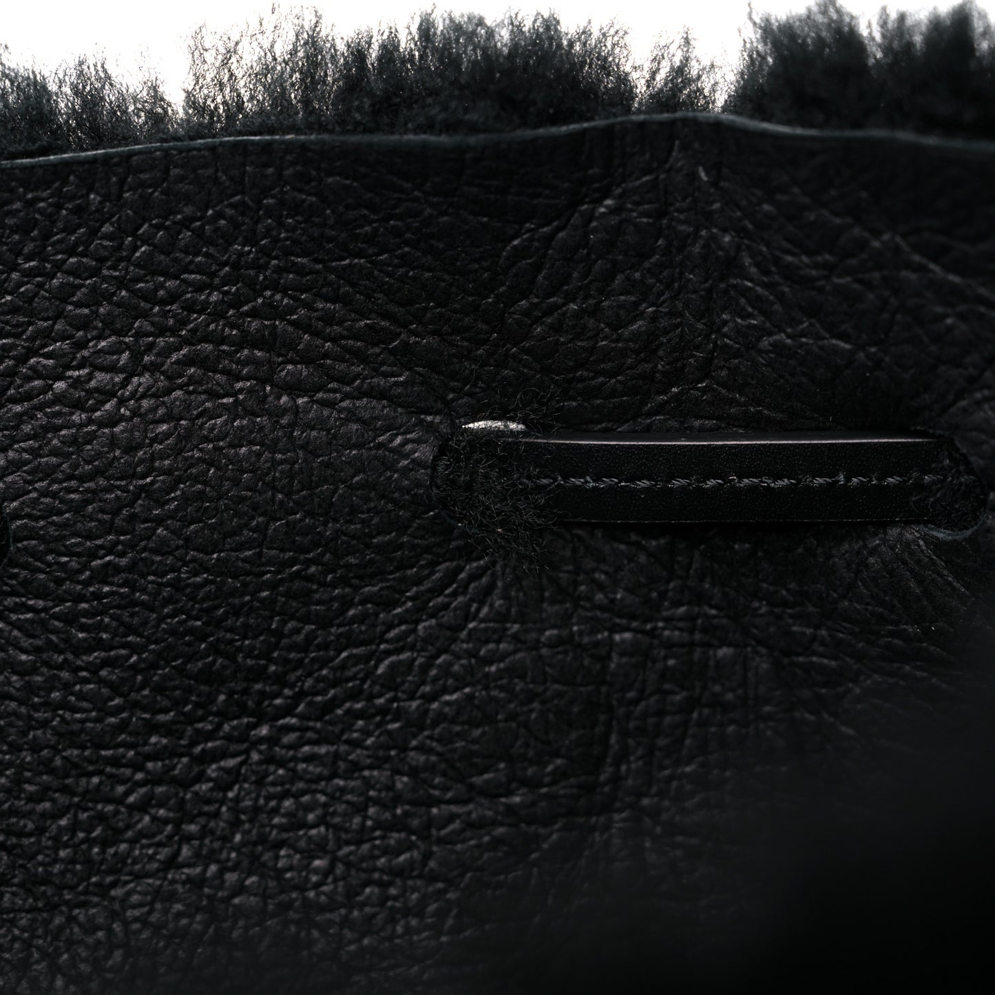 Shearling Mini Bucket Bag Black