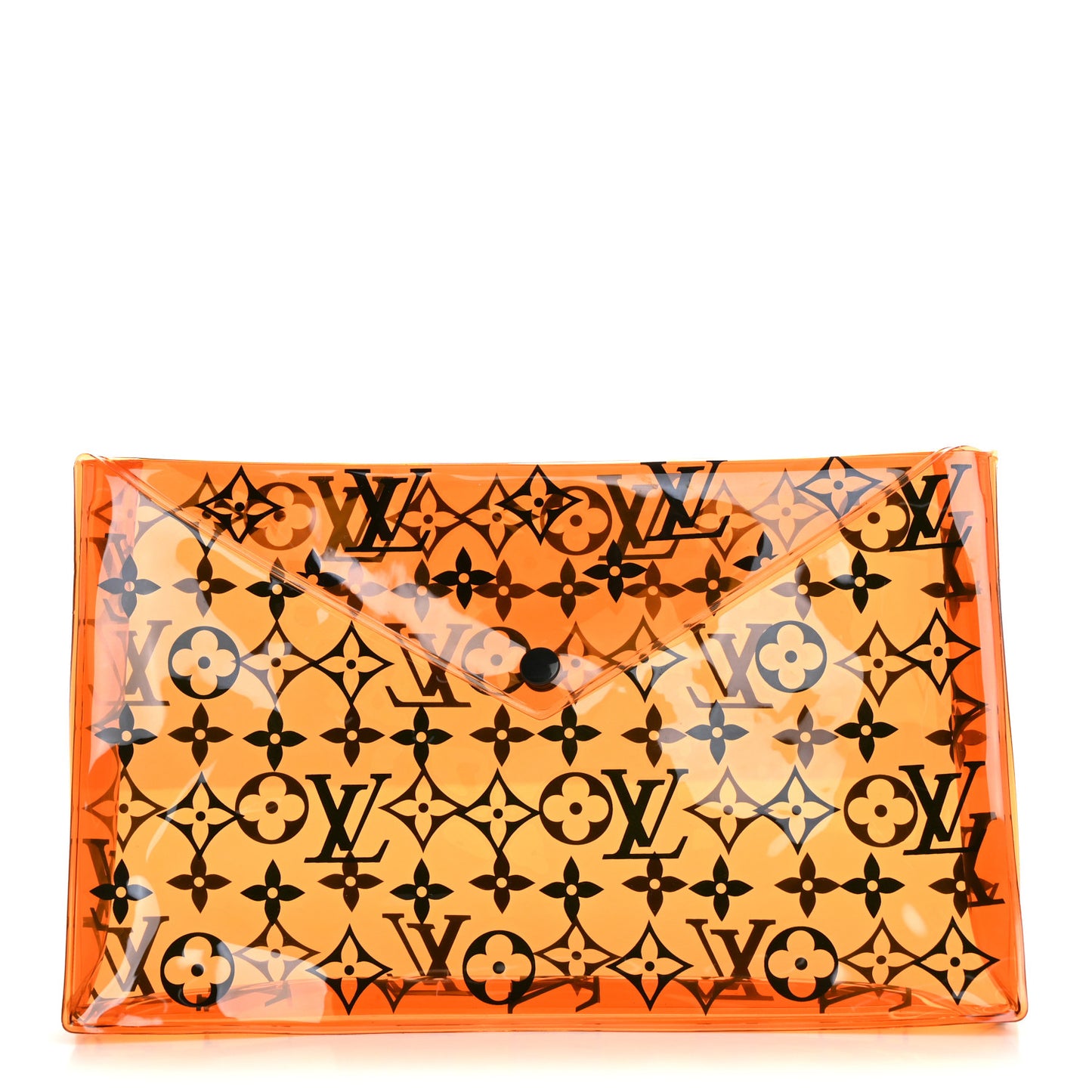 PVC Monogram Printed Envelope Pouch Orange