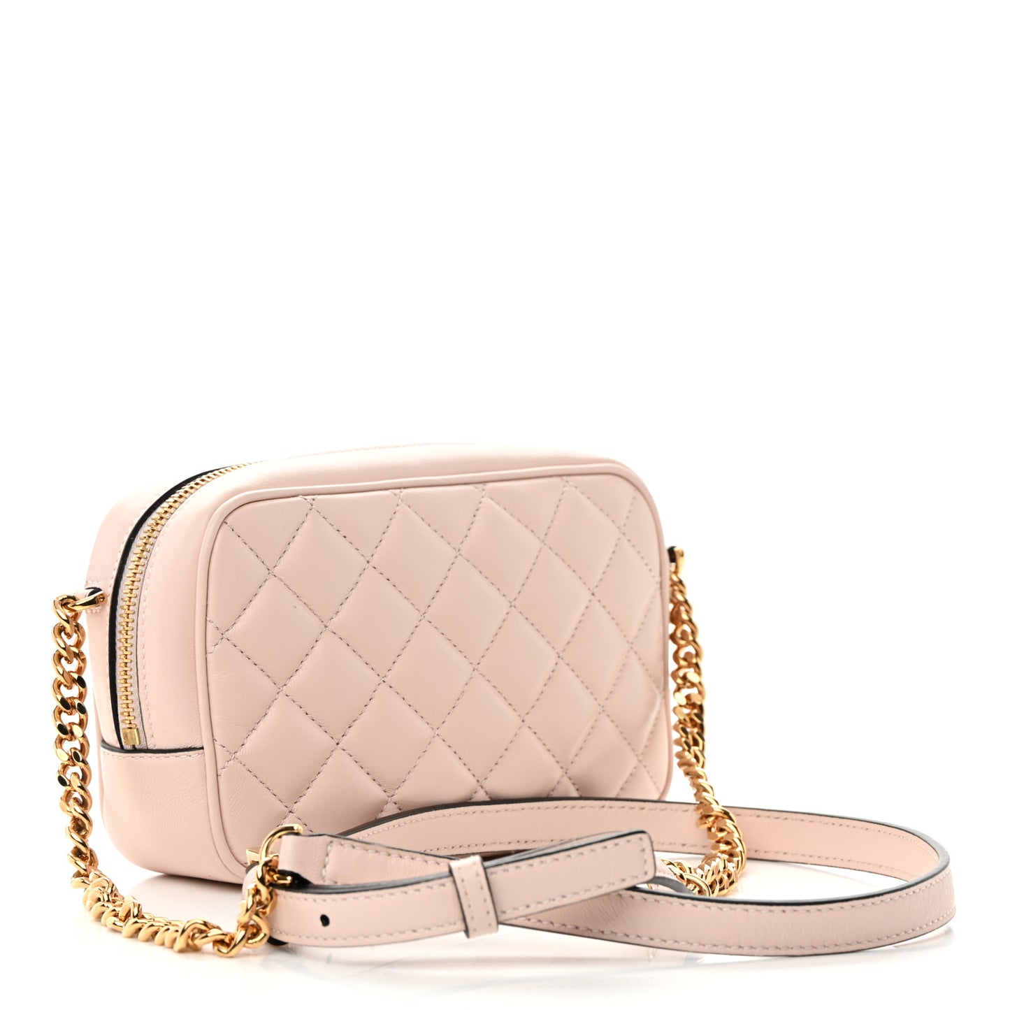 Nappa Quilted La Medusa Camera Bag Light Pink