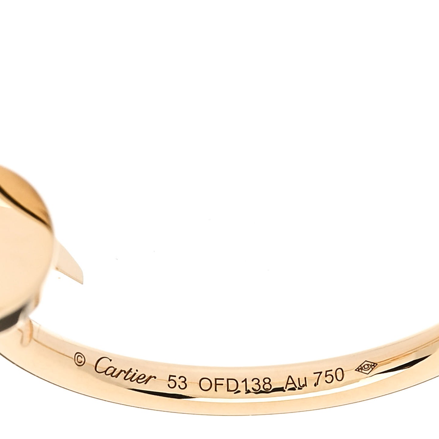18K Yellow Gold Small Juste Un Clou Ring 53 6.25