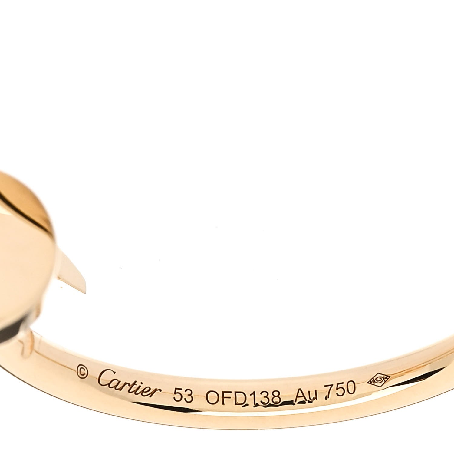 Cartier 18K Yellow Gold Small Juste Un Clou Ring 53 6.25 4 of 5