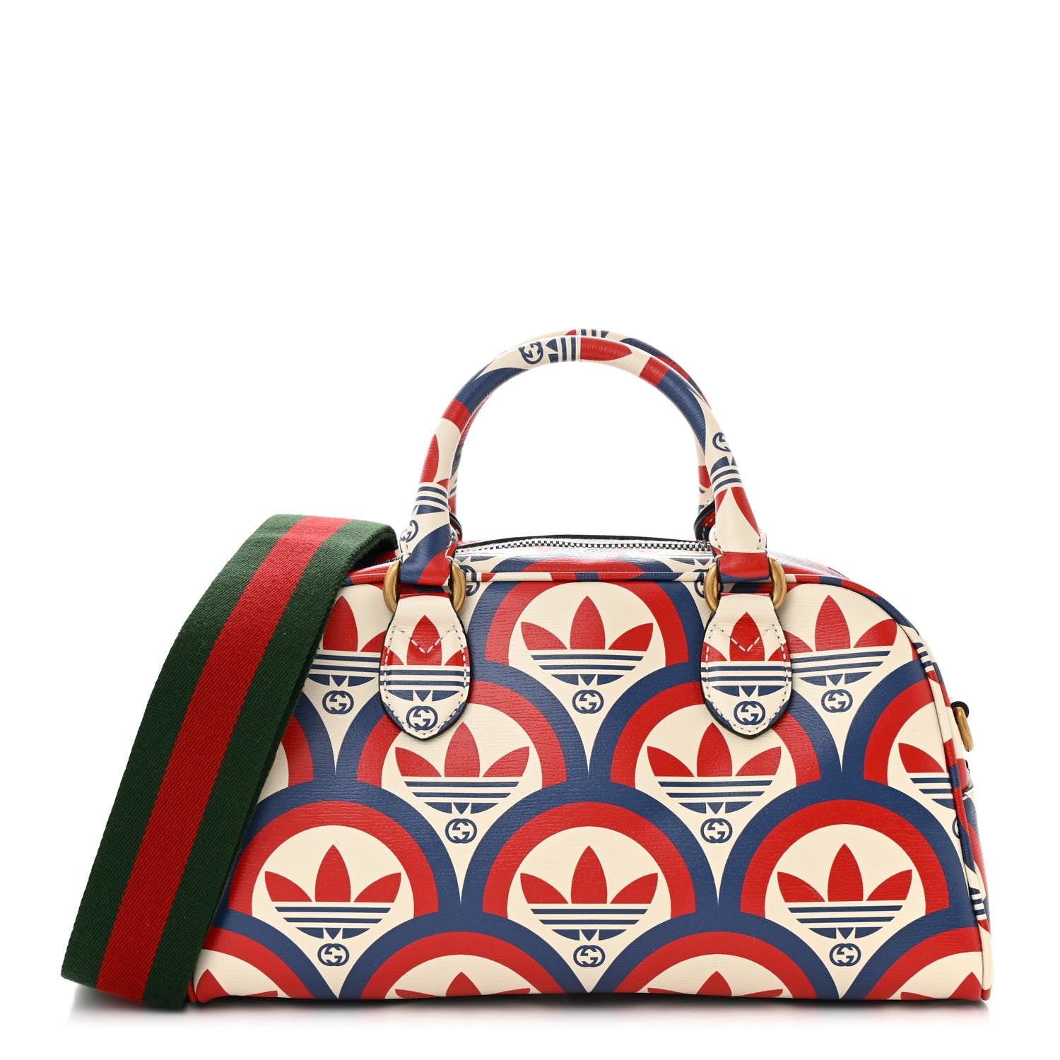 adidas backpack gucci Gucci X ADIDAS Shangai Calfskin Web Trefoil Interlocking G Mini Duffle Bag Red White Blue 1572004 – FASHIONPHILE