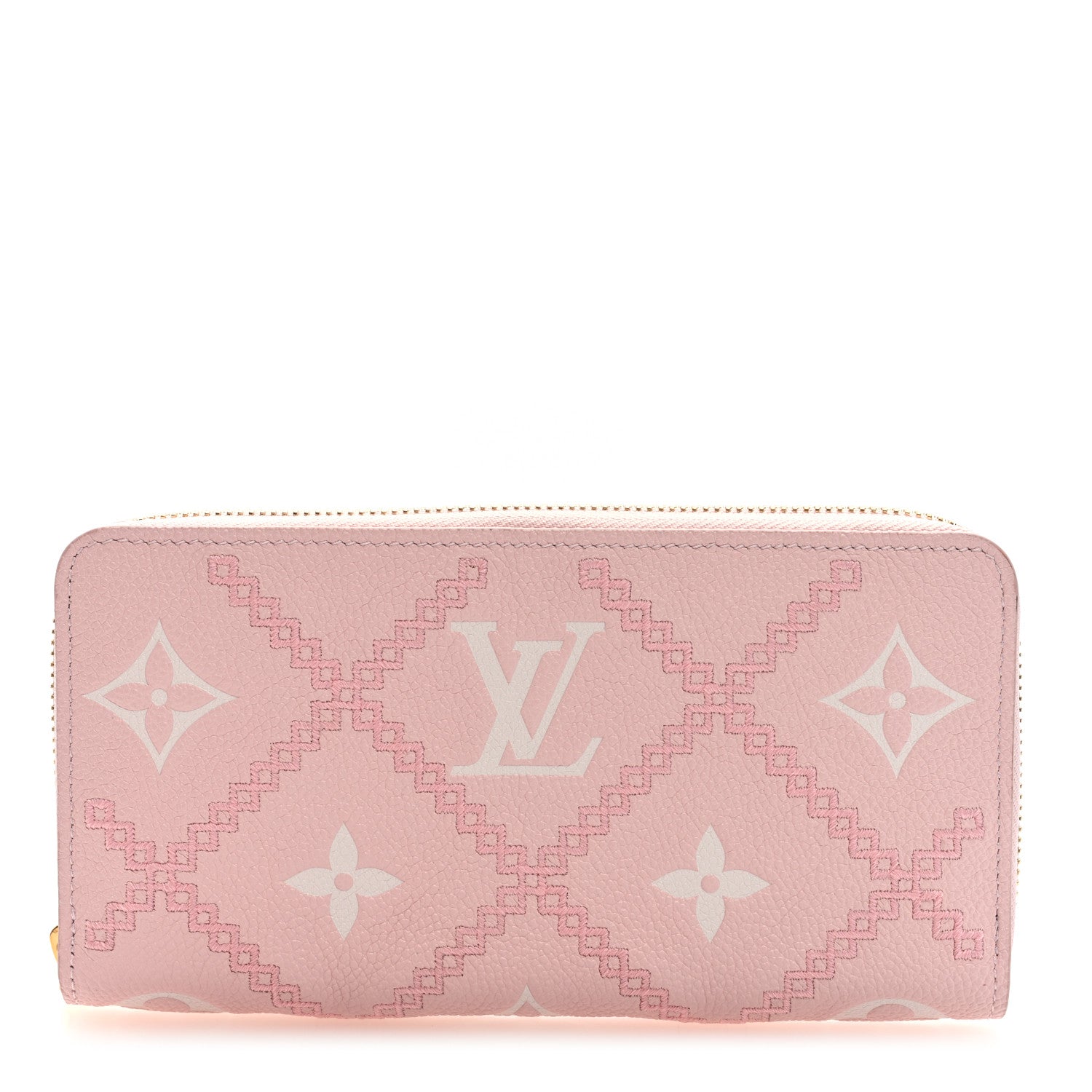 K*様 Louis Vuitton 二つ折り財布 ホワイト/ピンク Louis Vuitton Empreinte Monogram Giant Broderies Zippy Wallet Pink