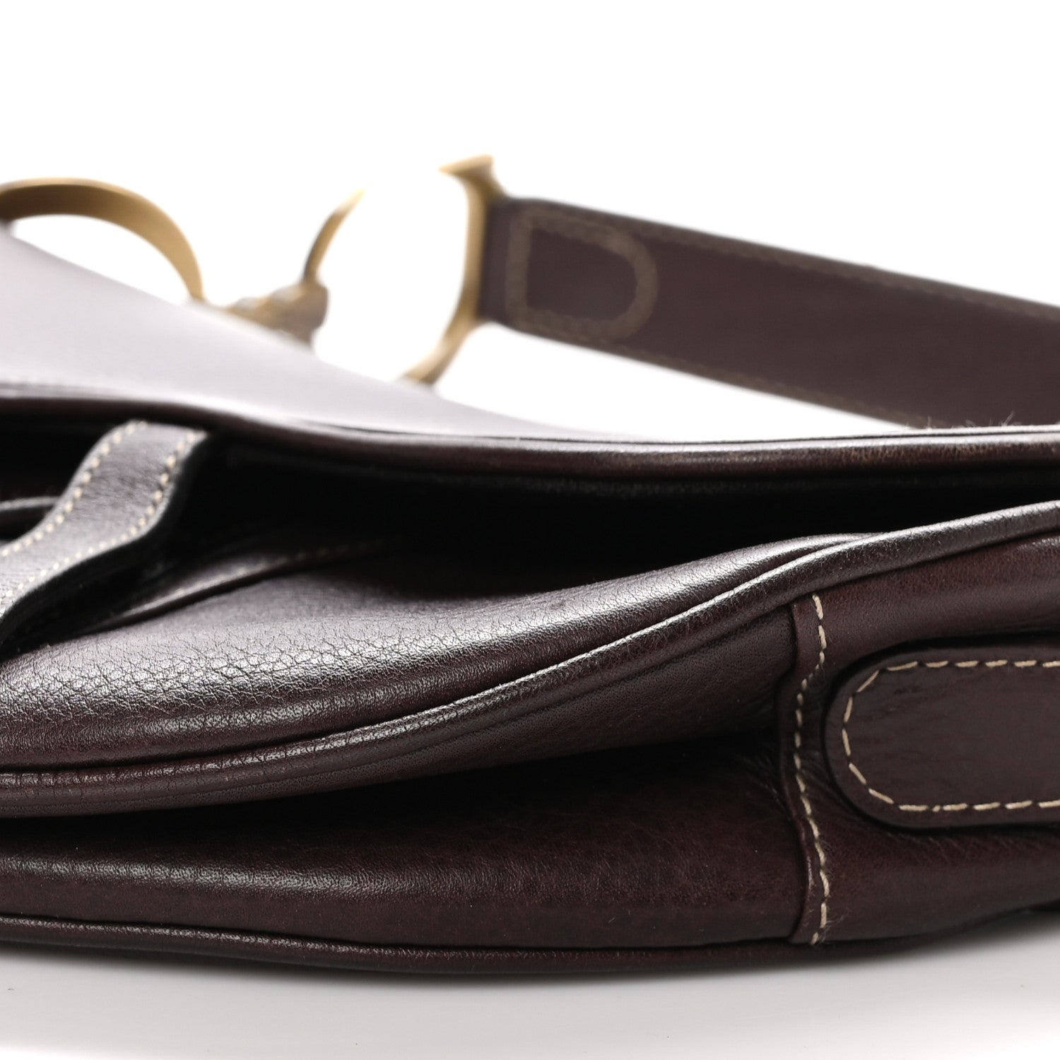 Christian Dior Calfskin Saddle Bag Brown 10 of 12