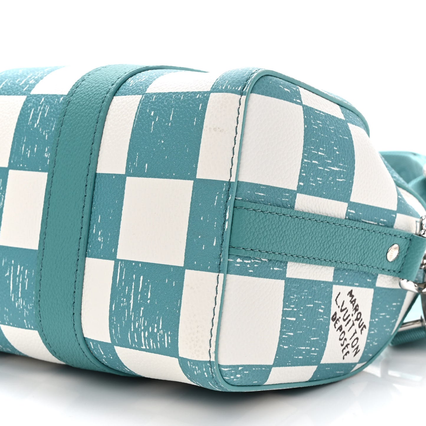 Calfskin Damier City Keepall Teal