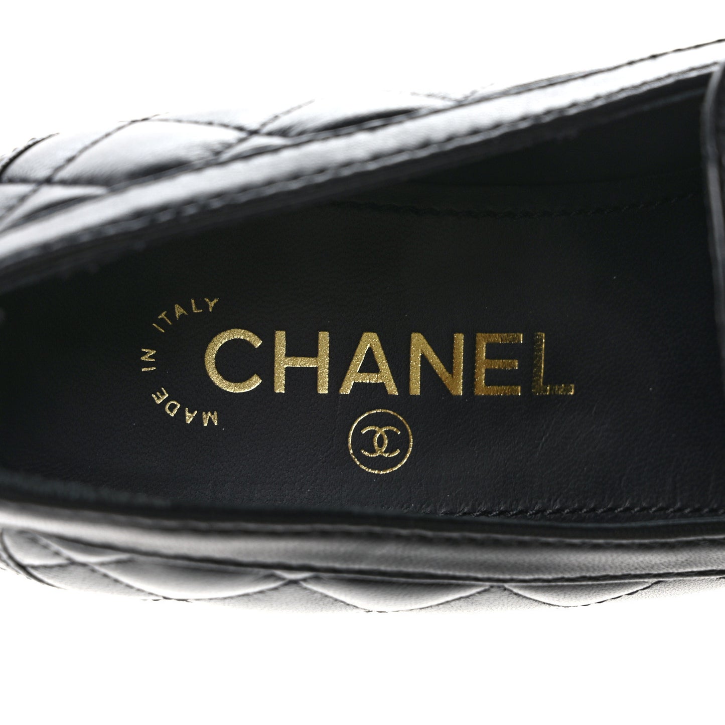 Lambskin Quilted CC Heart Loafers 38 Black