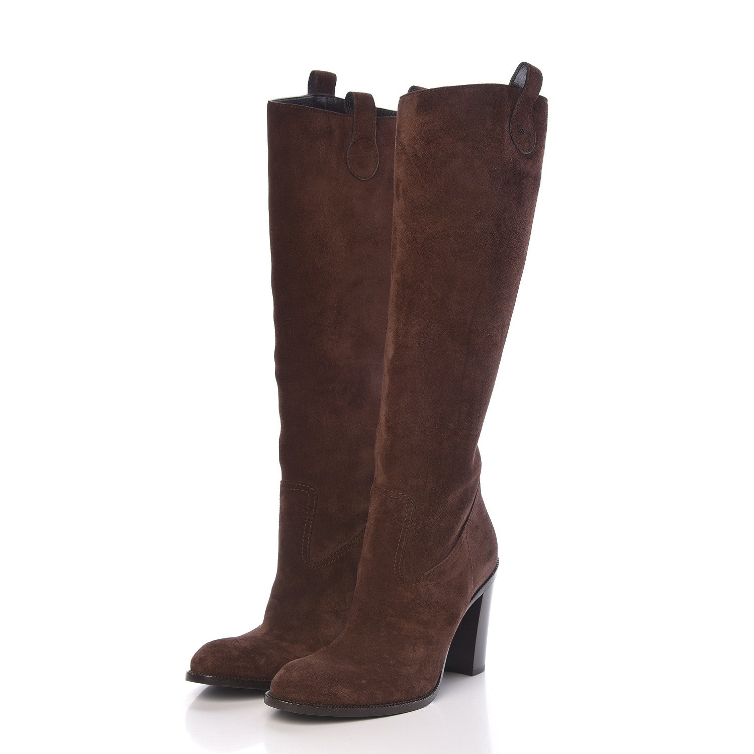 Gucci Suede Knee High Boots 40.5 Moro 3 of 9