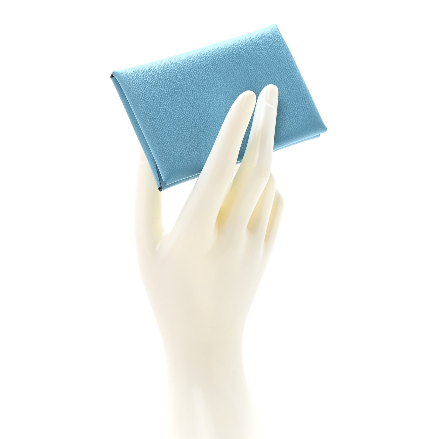 Madame Calfskin Duo Calvi Card Case Bleu du Nord