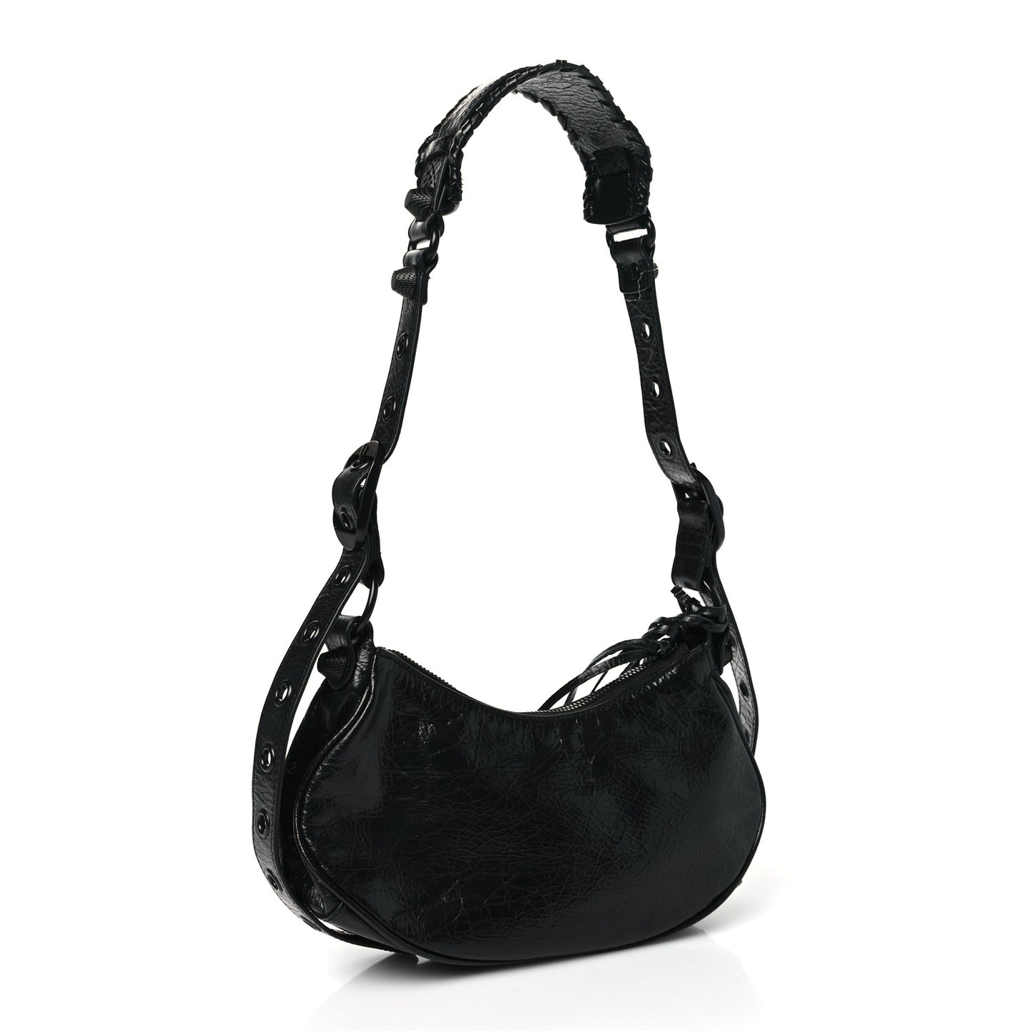 Agneau Arena Monochrome Le Cagole Shoulder Bag XS Black