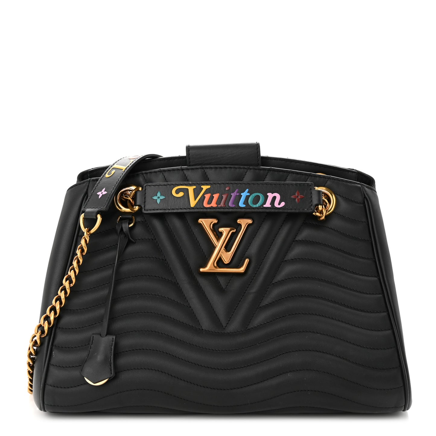 Calfskin New Wave Chain Tote Black