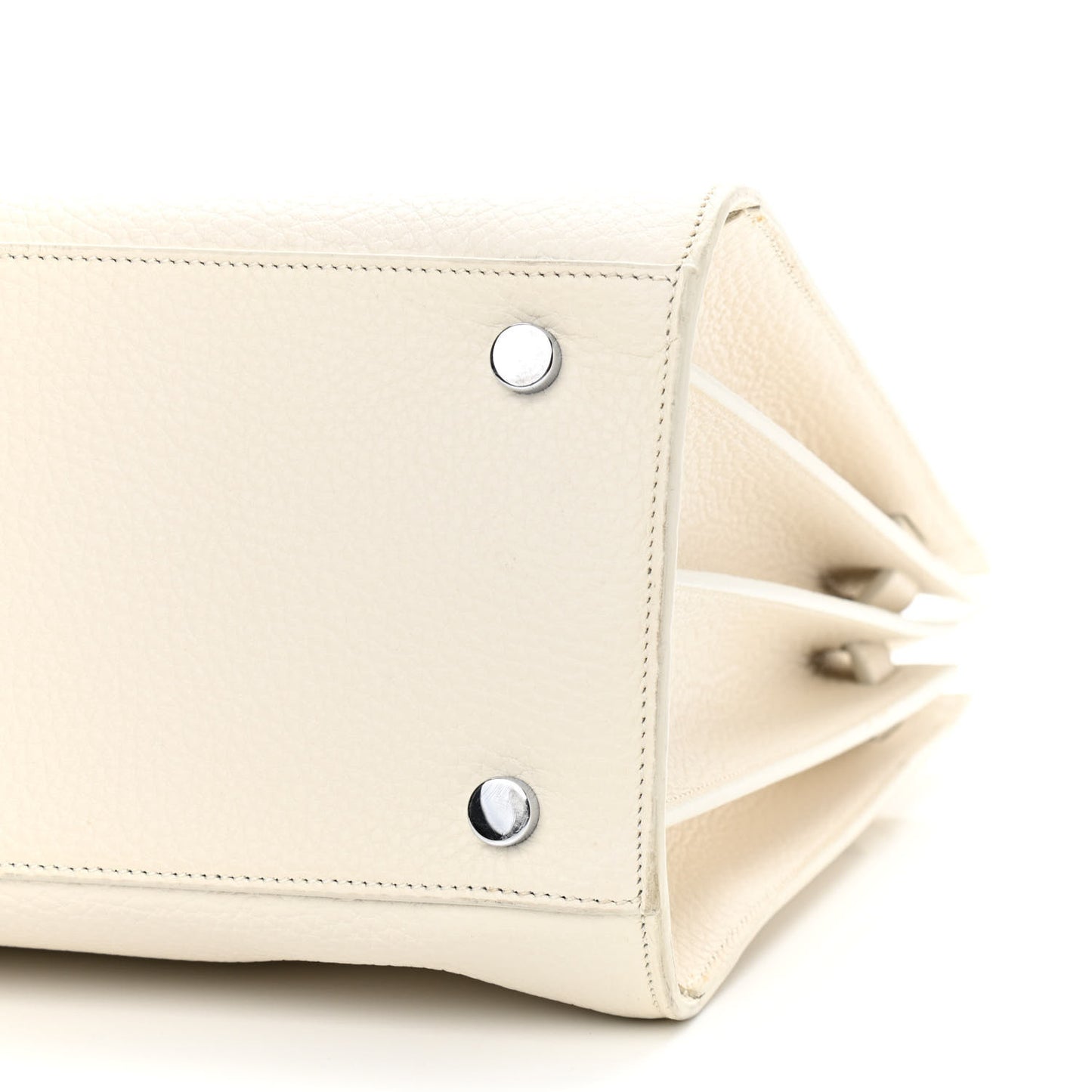 Grained Calfskin Small Sac De Jour Dove White