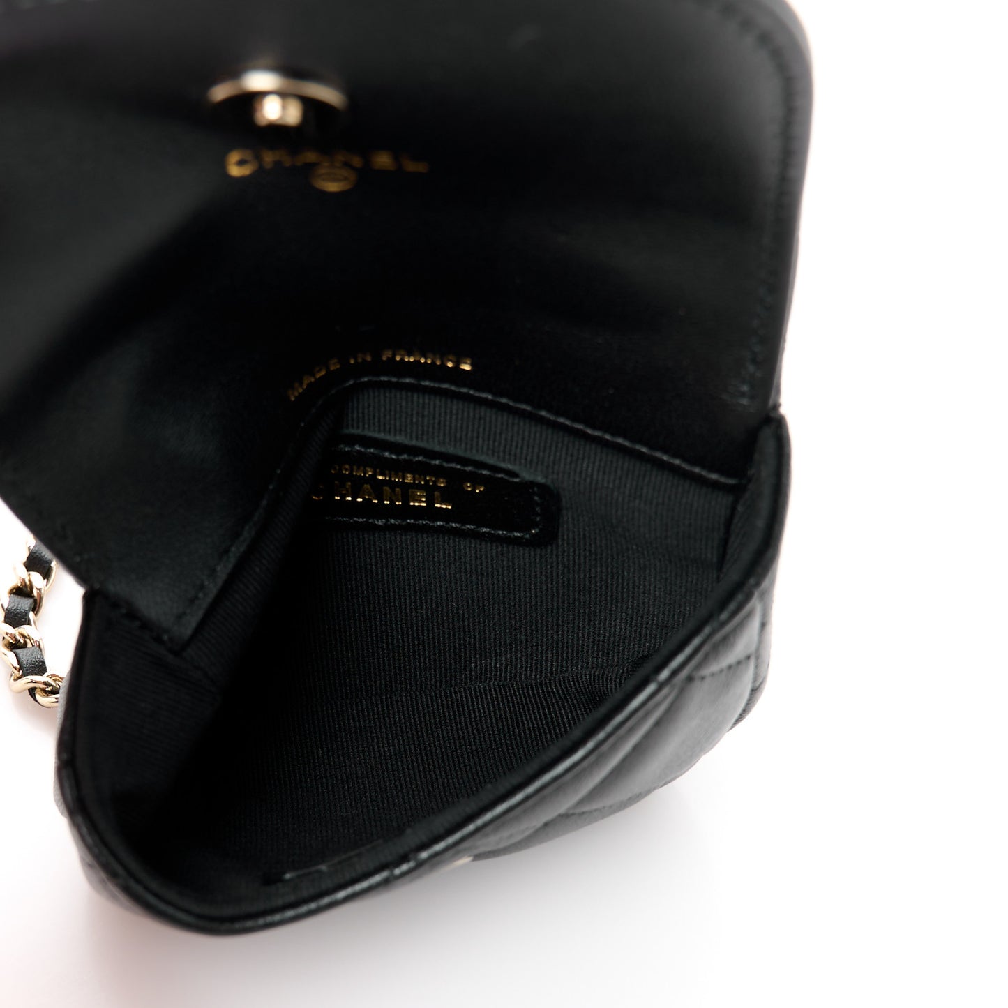 Lambskin Quilted Pearl Top Handle Clutch With Chain Black