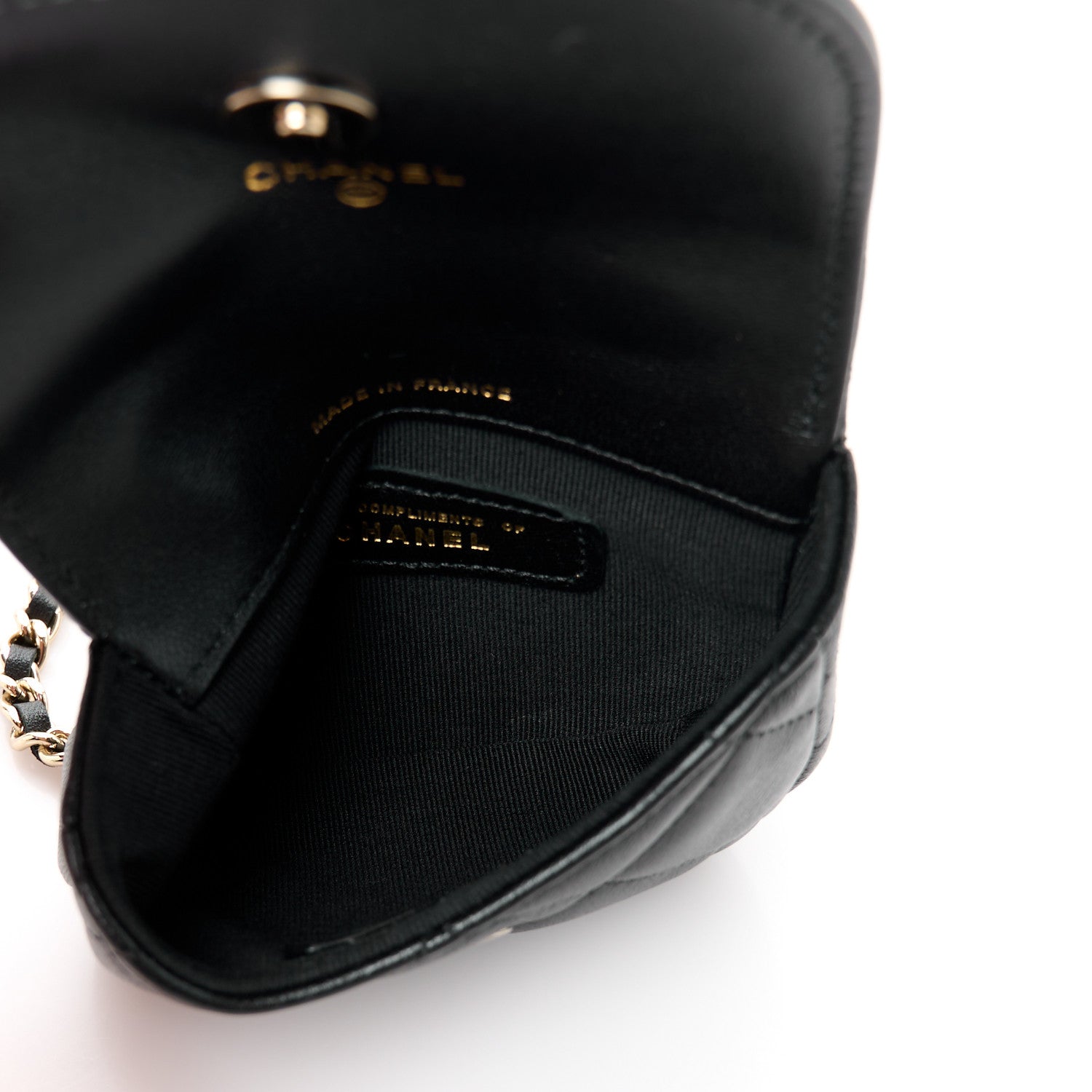 Chanel Lambskin Quilted Pearl Top Handle Clutch With Chain Black 5 of 12