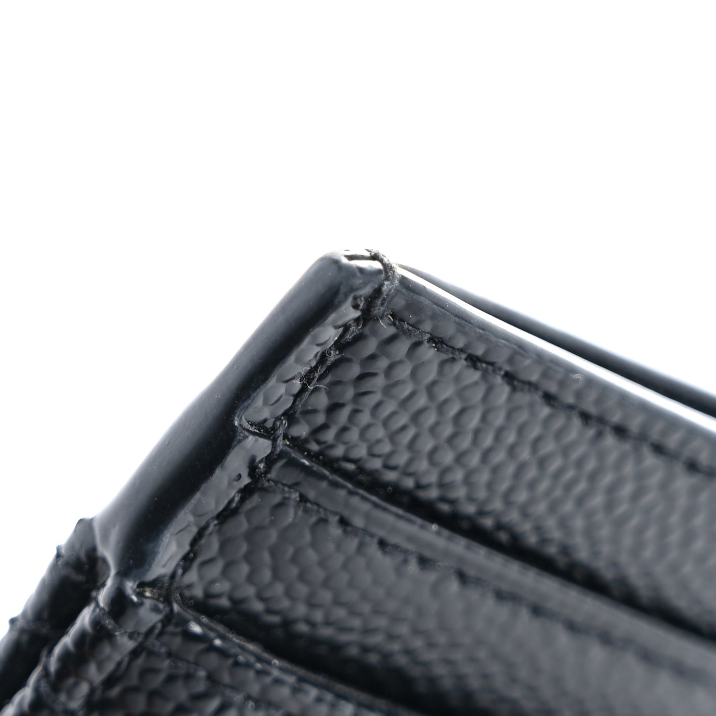 Grain De Poudre Matelasse Chevron Monogram Credit Card Case Black