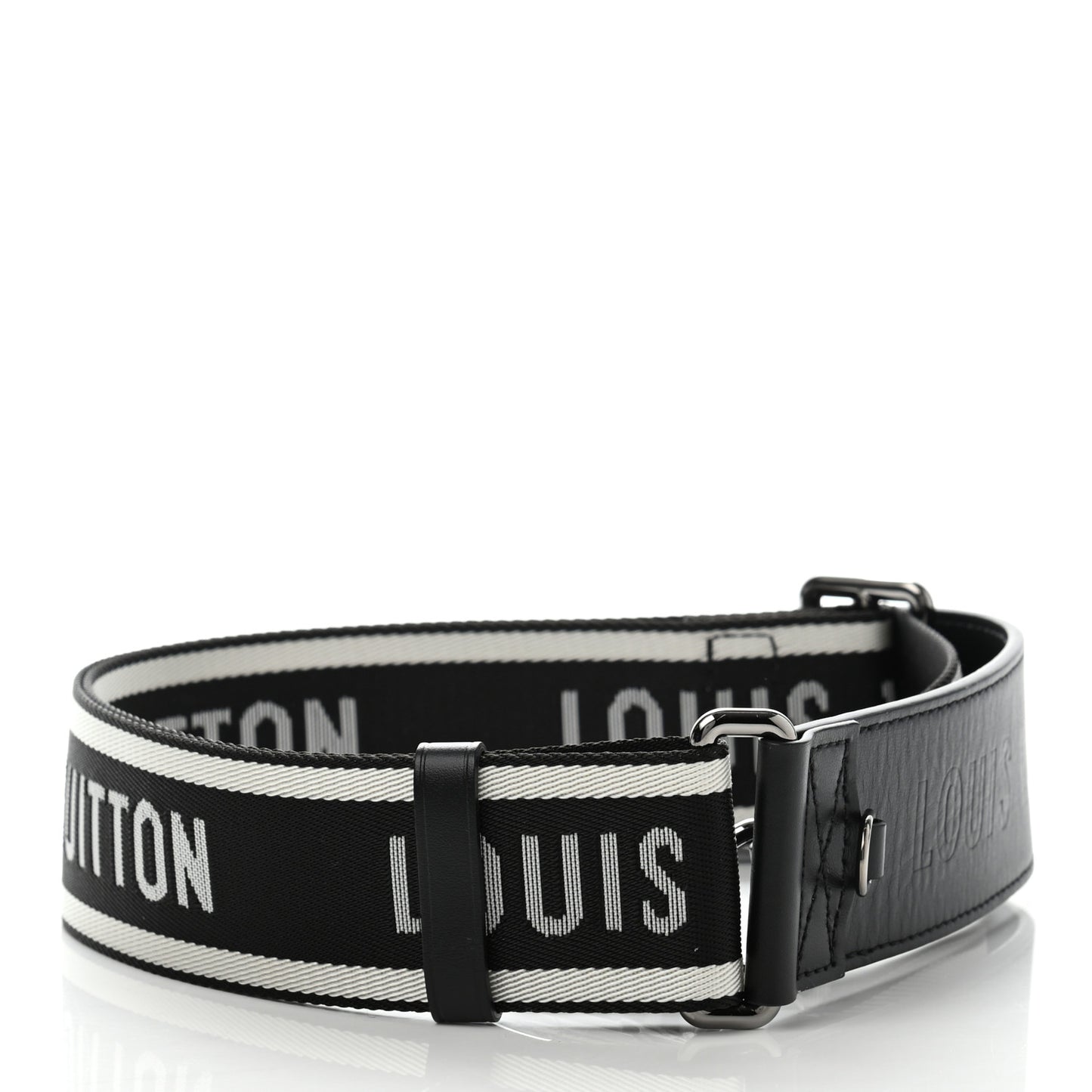 Nylon Jacquard Sporty Bandouliere Shoulder Strap Black