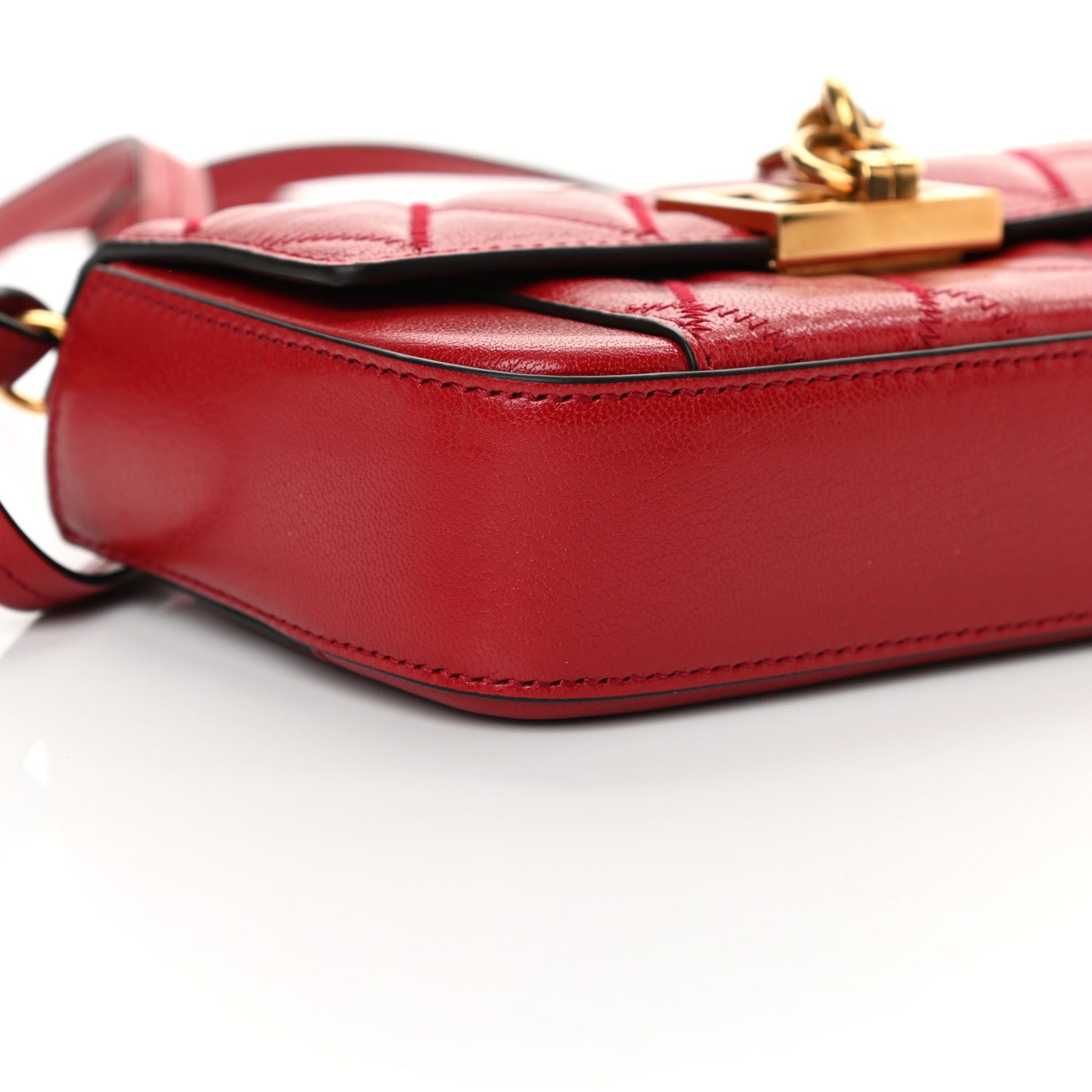 Goatskin Quilted GV3 Mini Pocket Convertible Bag Vermillon