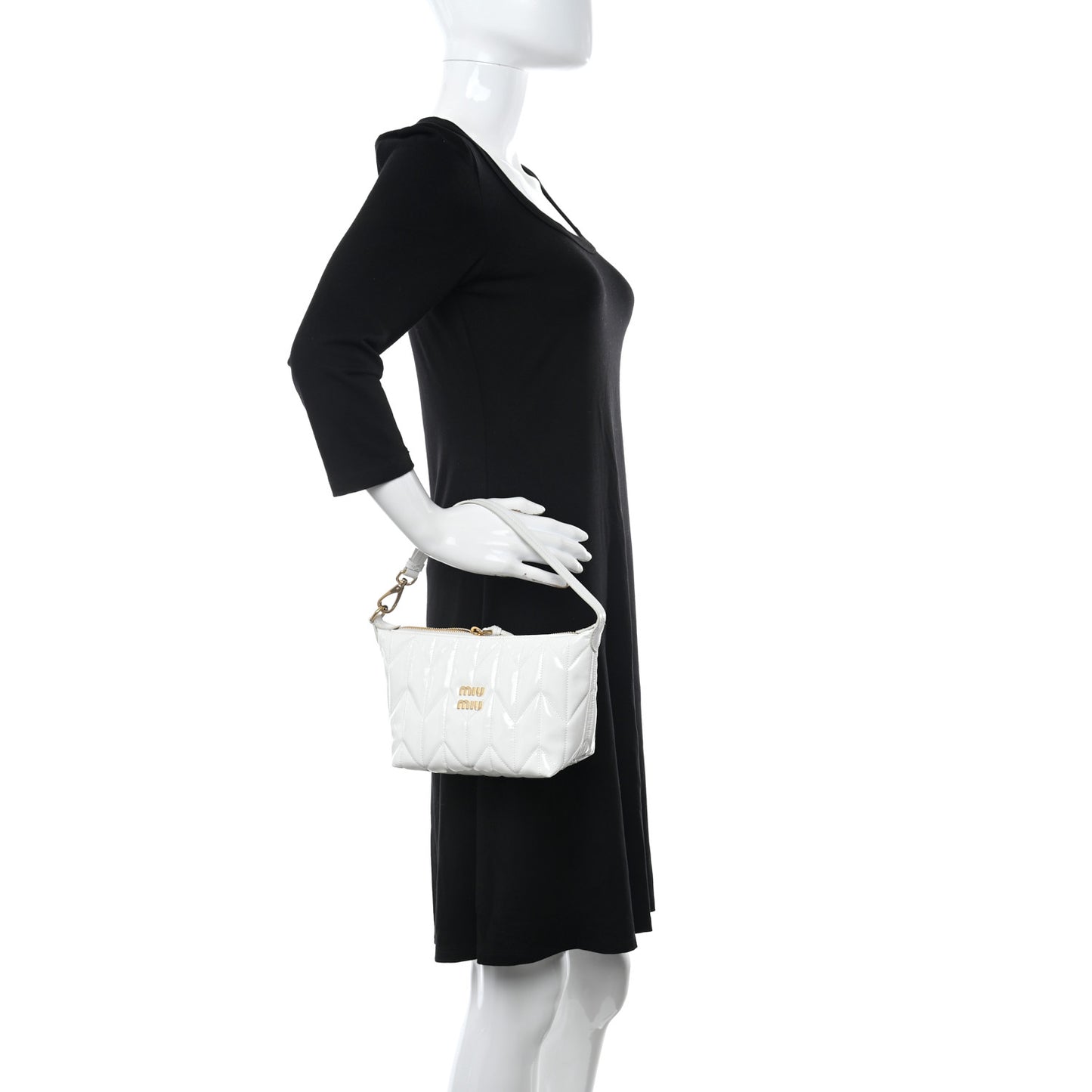 Iridescent Fabric Quilted Mini Spirit Ciré Bag White