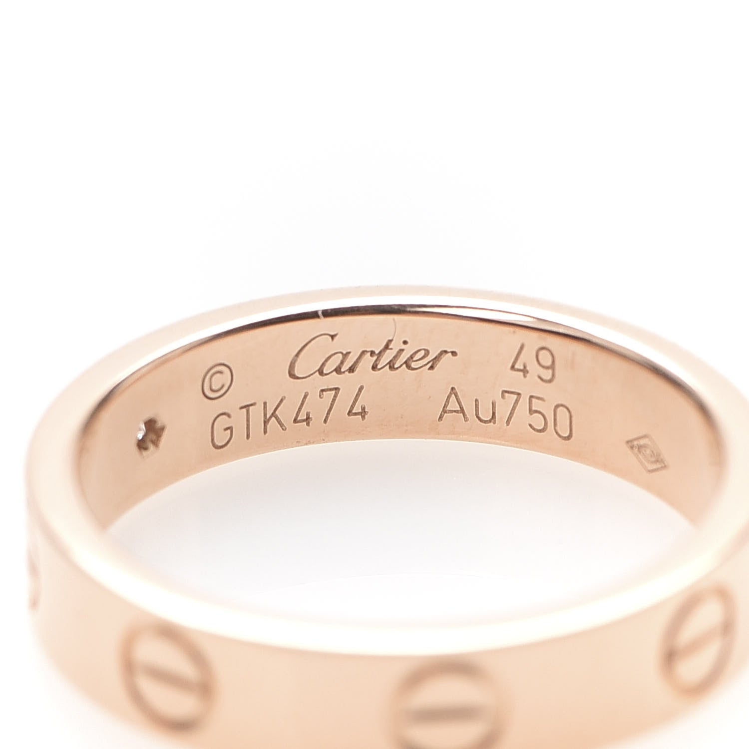 Cartier 18K Pink Gold Diamond 4mm LOVE Wedding Band Ring 49 5 4 of 4