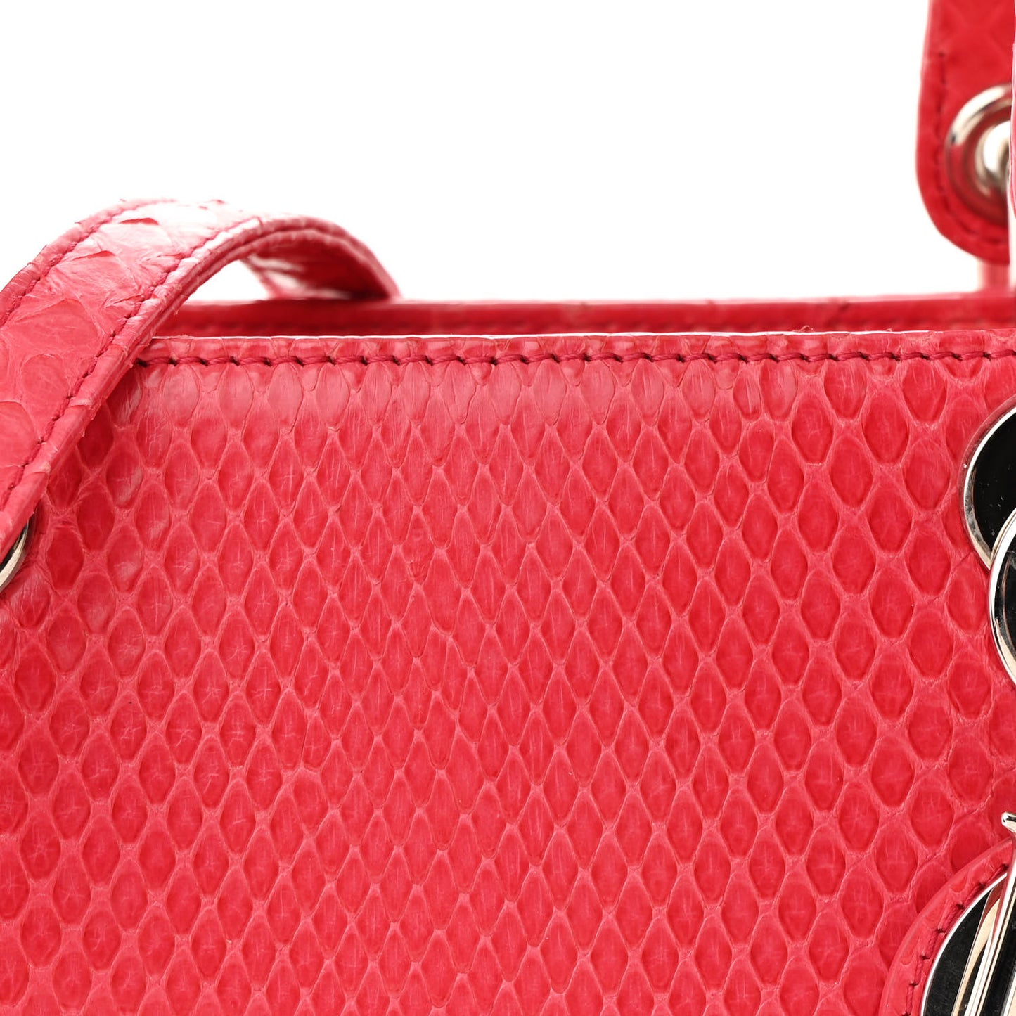 Snakeskin Medium Lady Dior Pink
