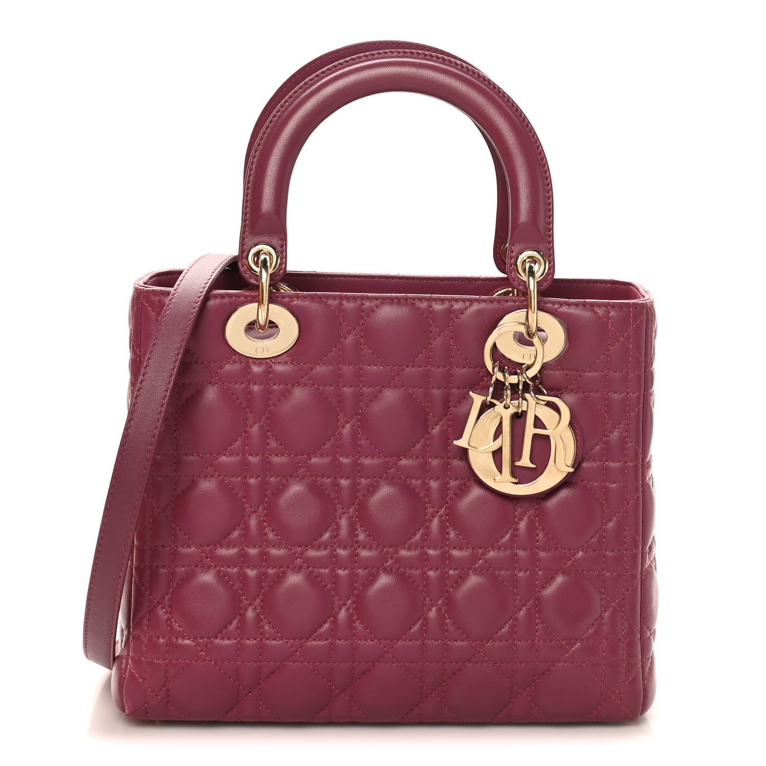 Christian Dior Lambskin Cannage Medium Lady Dior Purple 1839788
