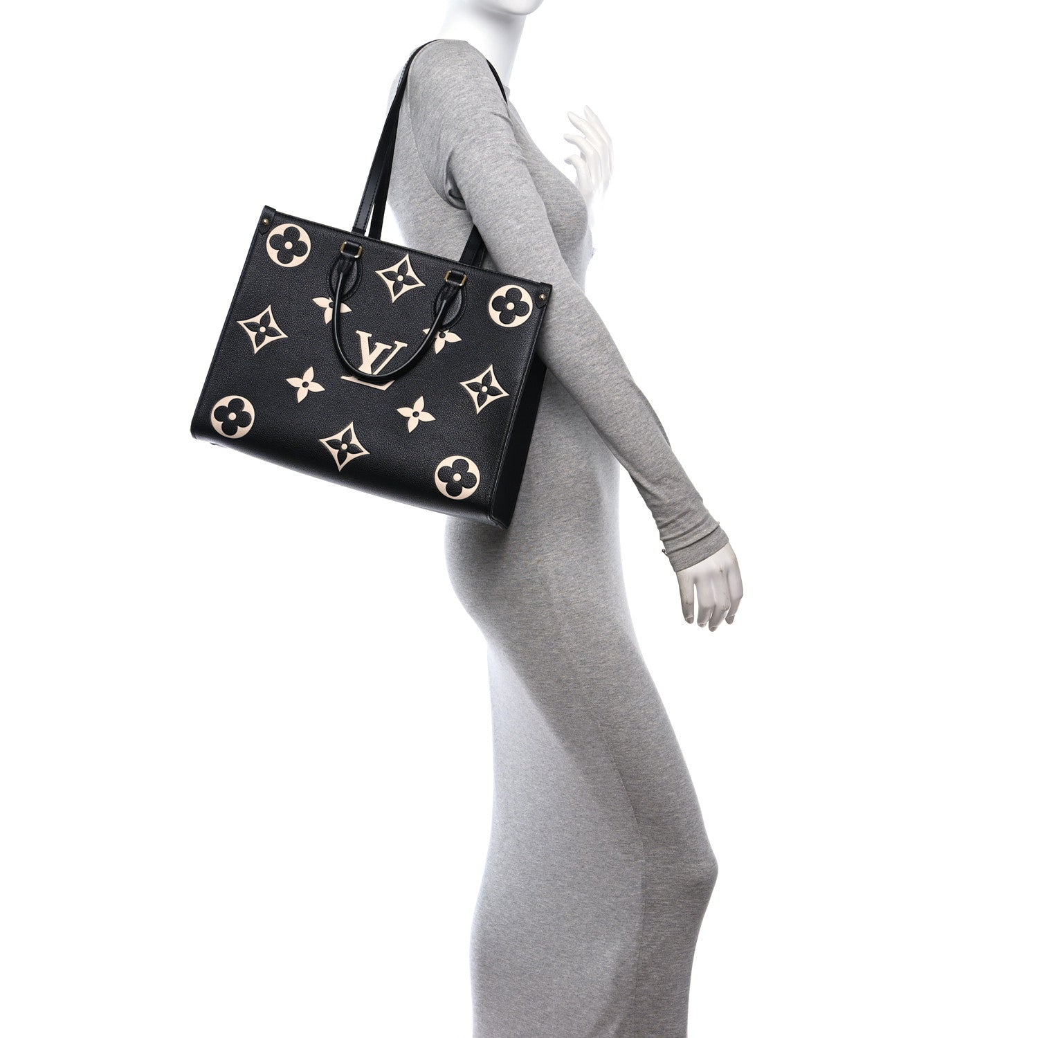 Louis Vuitton Empreinte Monogram Giant Onthego MM Black Beige 2 of 10