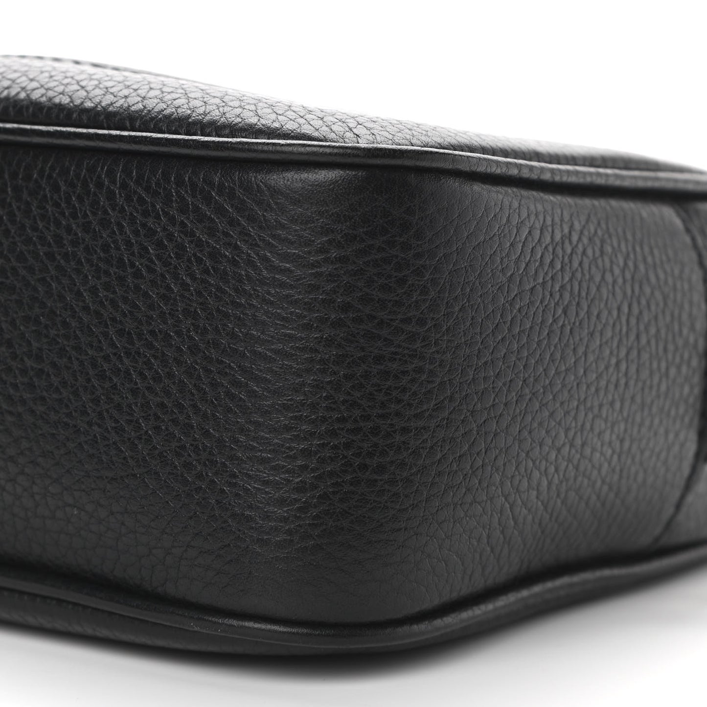 Pebbled Calfskin Small Soho Disco Bag Black