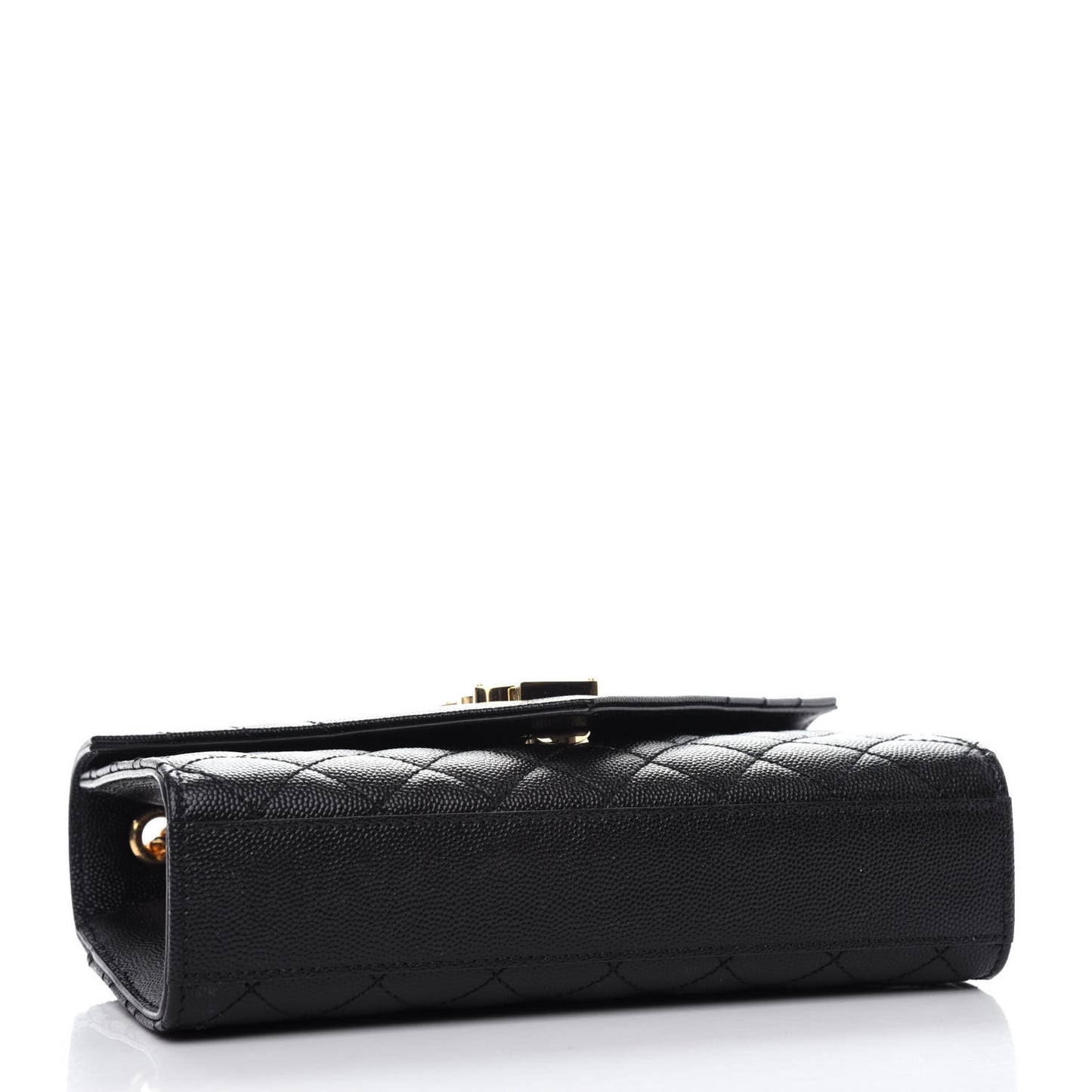 Grain De Poudre Textured Mixed Matelasse Triquilt Small Monogram Satchel Black