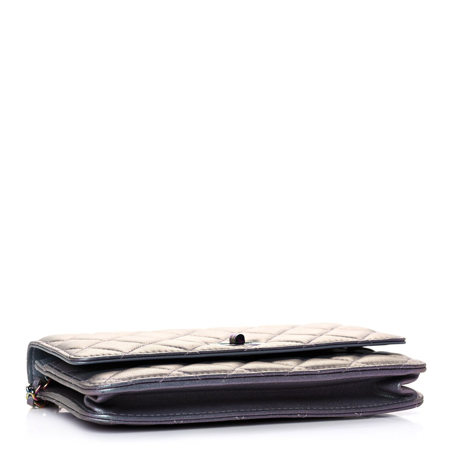 Chanel Iridescent Lambskin Quilted Reissue Wallet On Chain WOC Light Purple 4 of 10