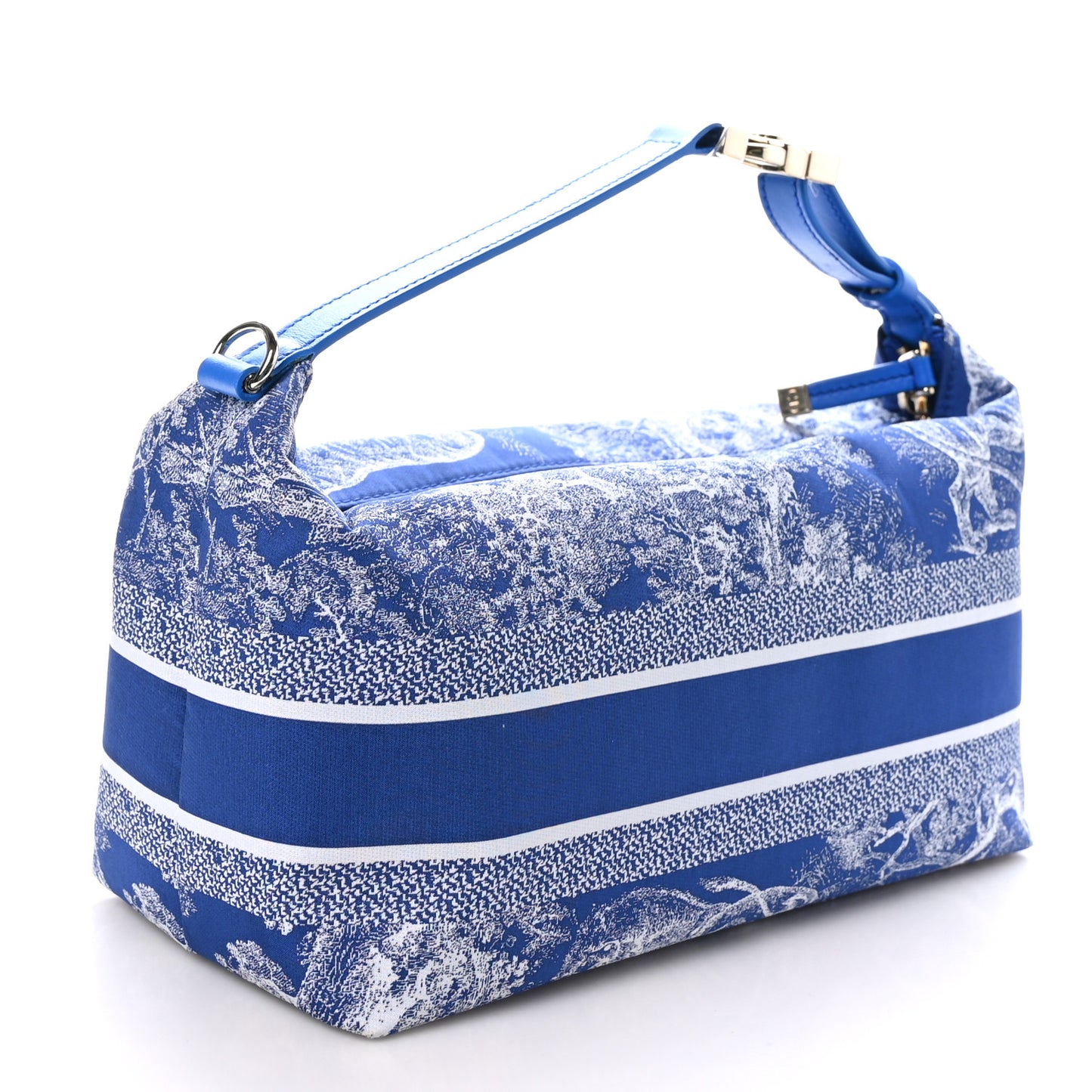 Technical Fabric Toile De Jouy DiorTravel Nomad Pouch Fluorescent Blue