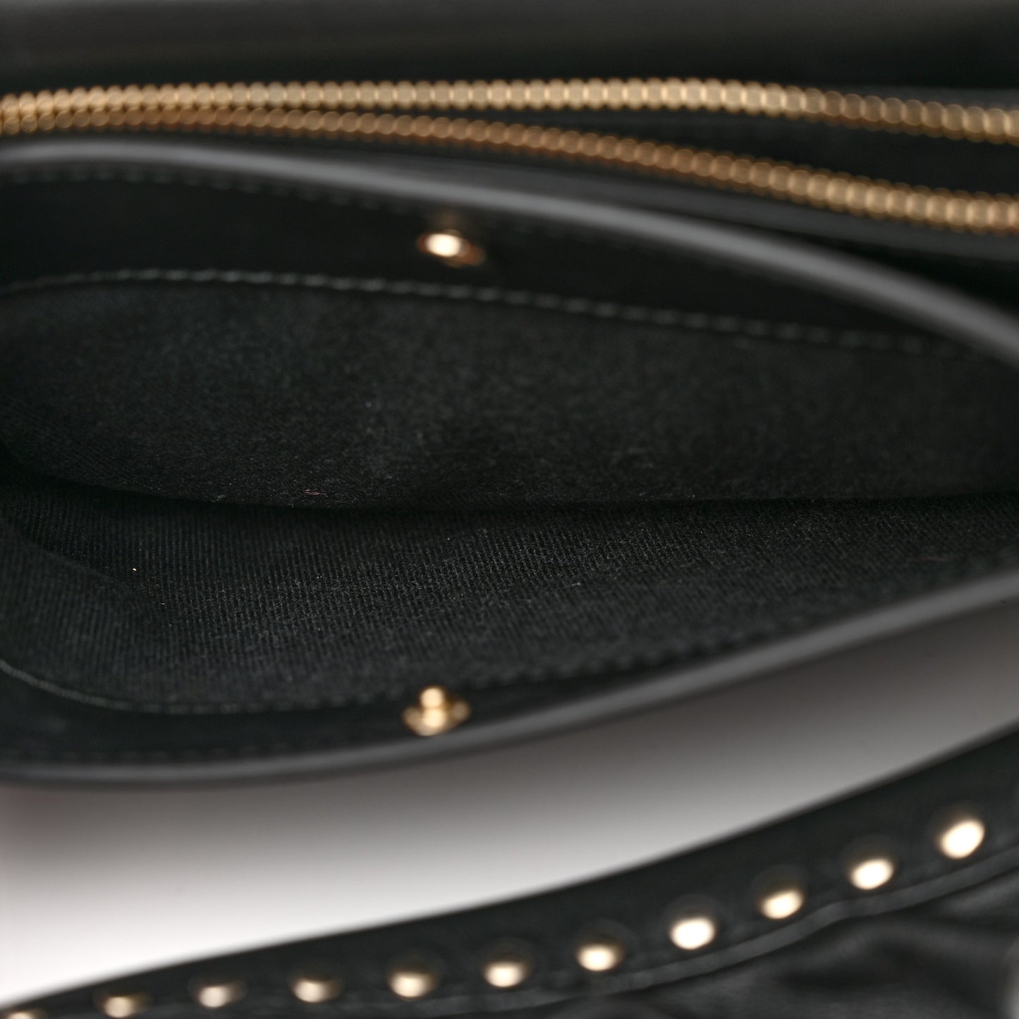 Calfskin Crystal Bead Embellished Mini Rockstud Love Story Ruffle Strap Bag Black
