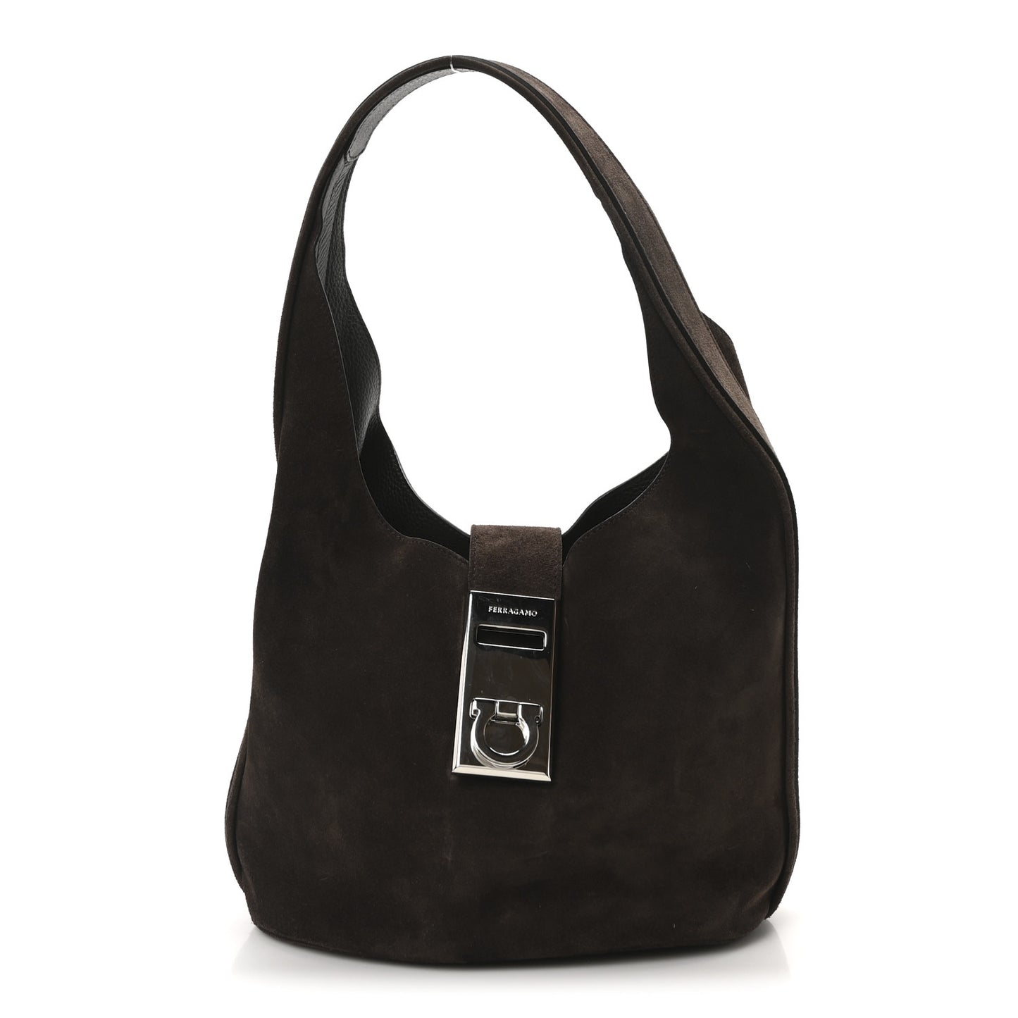 Calfskin Suede Medium Archivo Gancio Hobo Testa di Moro