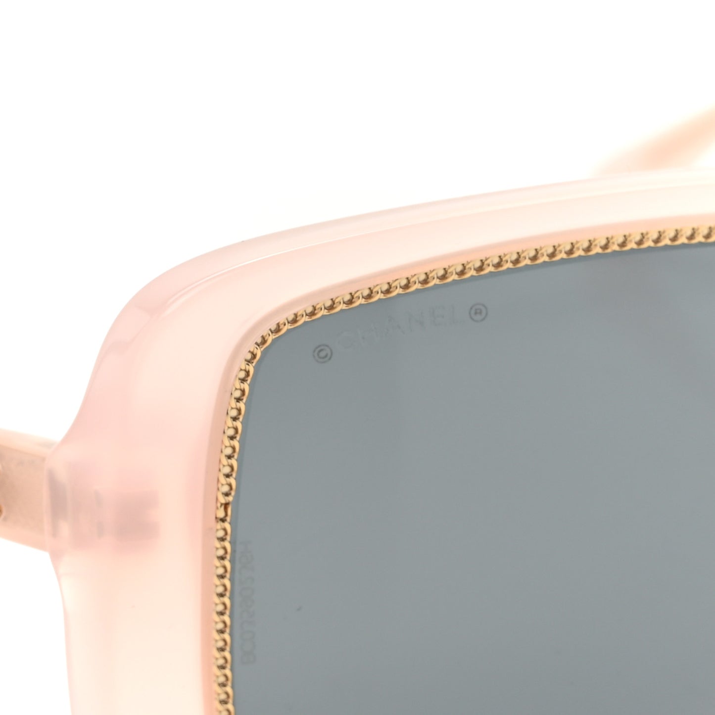 Acetate Chain Square Sunglasses 71709A Pale Pink