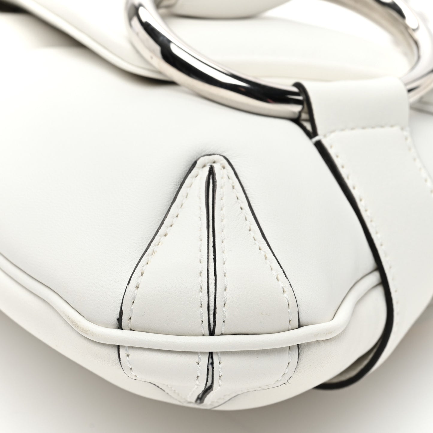 Nappa Vertical Matelasse Medium Maxi Horsebit Chain Shoulder Bag Mystic White