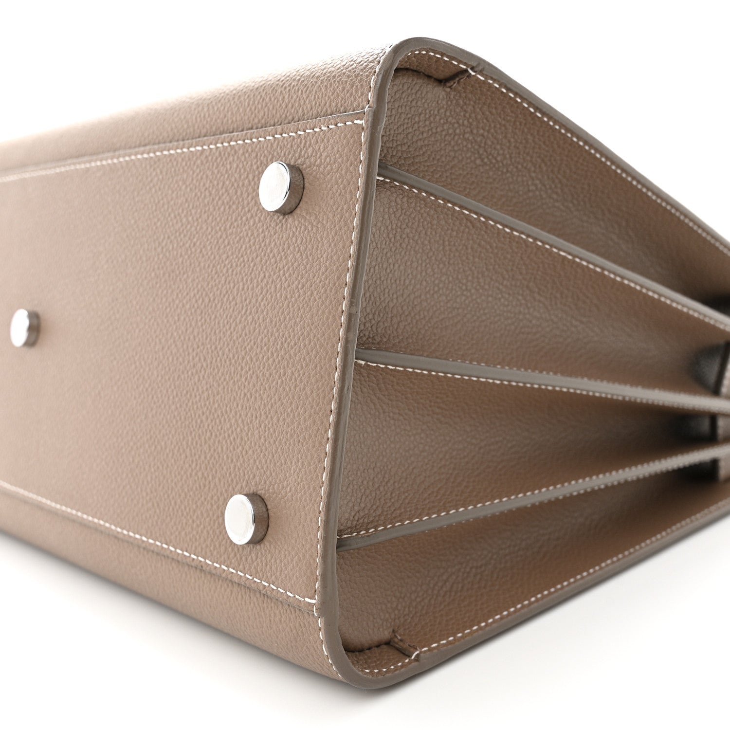 Saint Laurent Grained Calfskin Topstitch Small Classic Sac De Jour Taupe 11 of 16