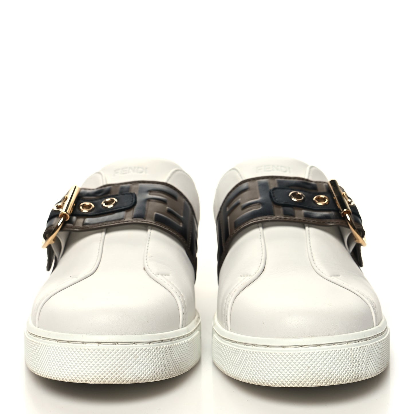 Vitello FF Embossed Womens Slip On Sneakers 37 Ultra 37 White Maya Black