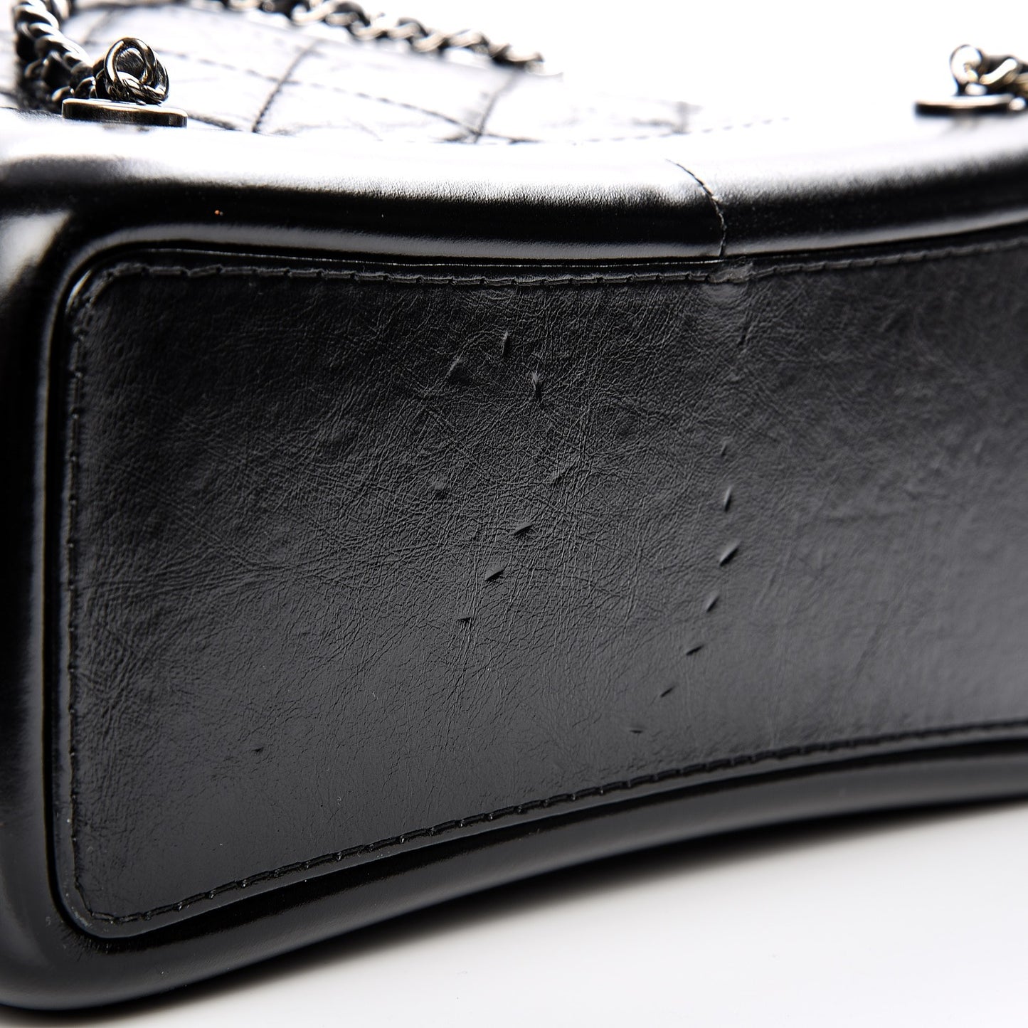 Aged Calfskin Quilted Gabrielle Backpack Black