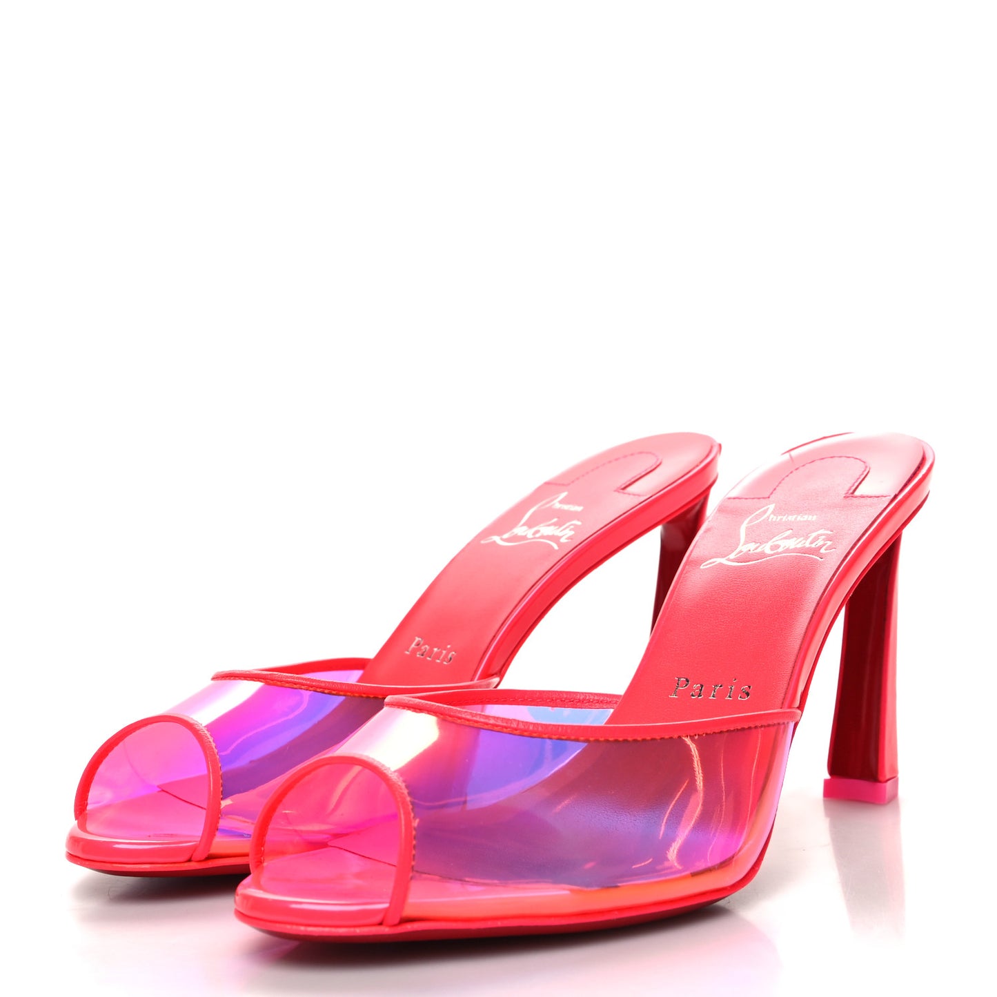Patent Iridescent SPike 85 Slide Sandals 36.5 Fluo Pink