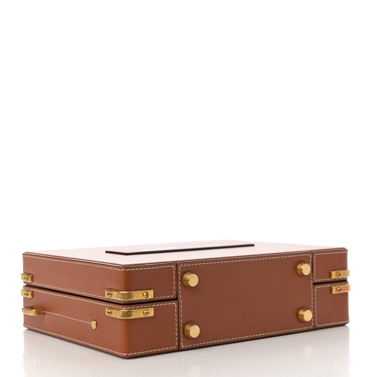 Calfskin Dior Tears Mini Briefcase Brown Red