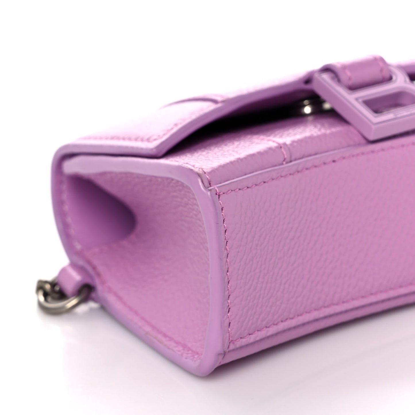 Grained Calfskin Tonal B Hourglass Chain Cardholder Lilac