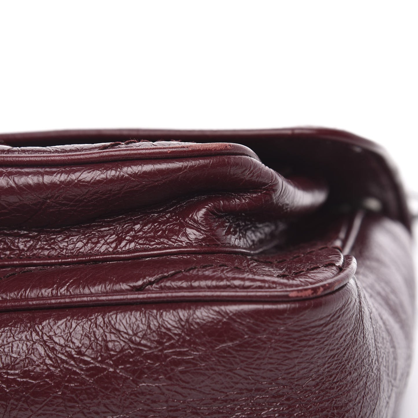 Crinkled Calfskin Matelasse Monogram Medium Niki Chain Satchel Burgundy