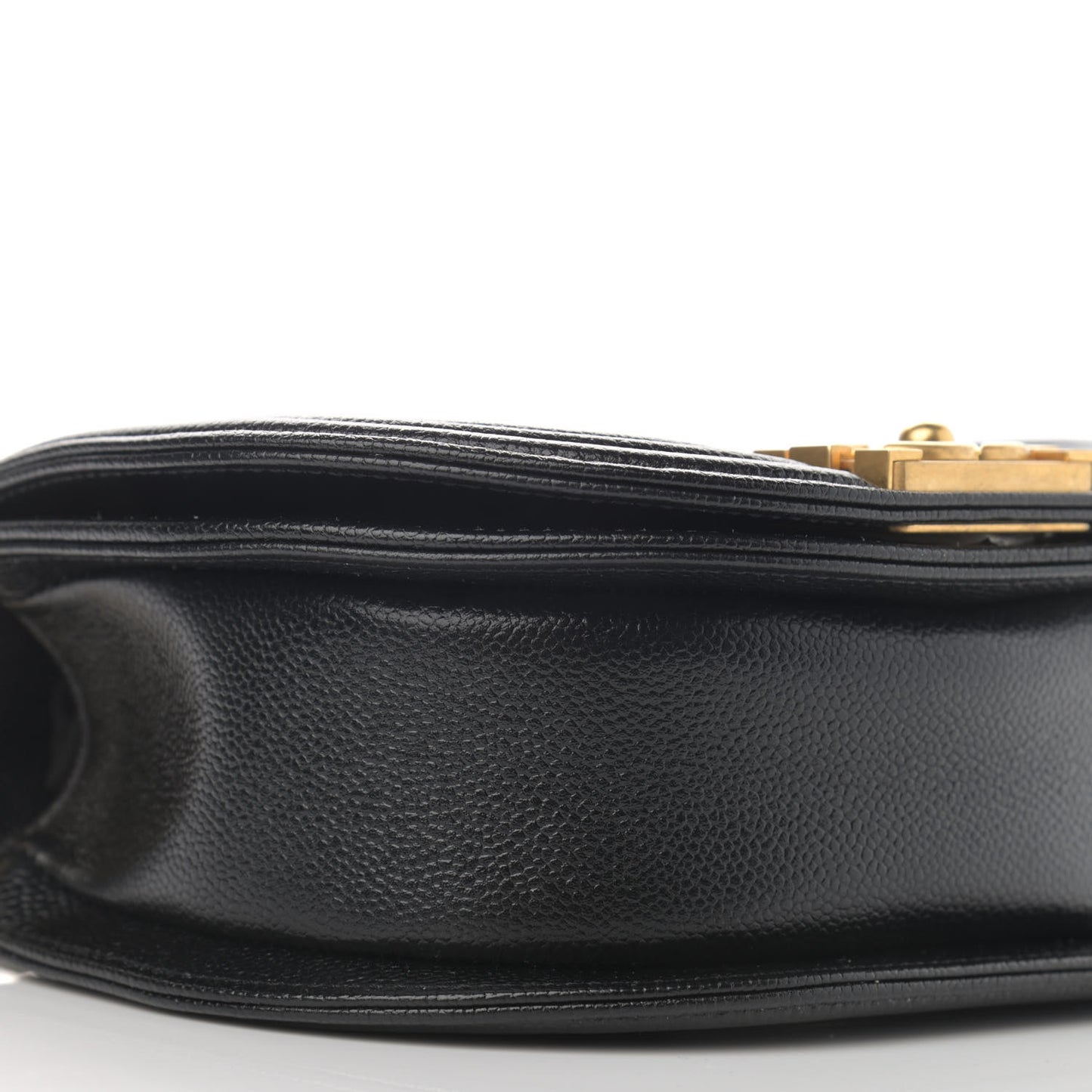 Caviar Quilted Small Boy Messenger Bag Black