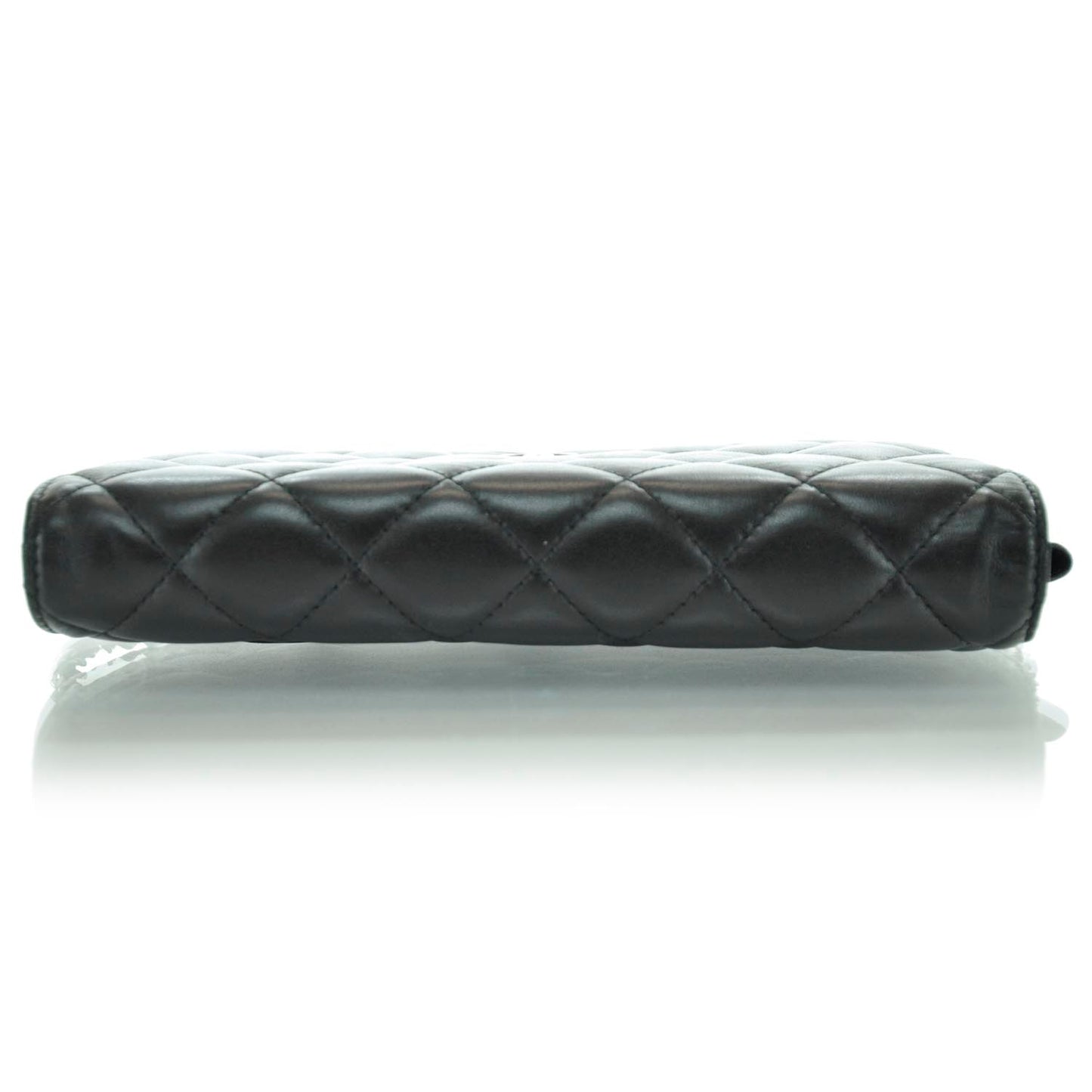 Lambskin Quilted Wallet On Chain WOC Black