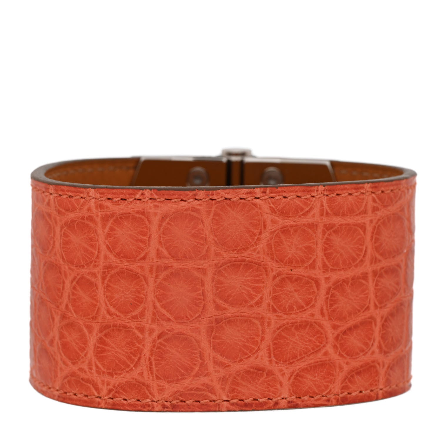 Hermes Matte Alligator Berenice Bracelet M Orange 4 of 7