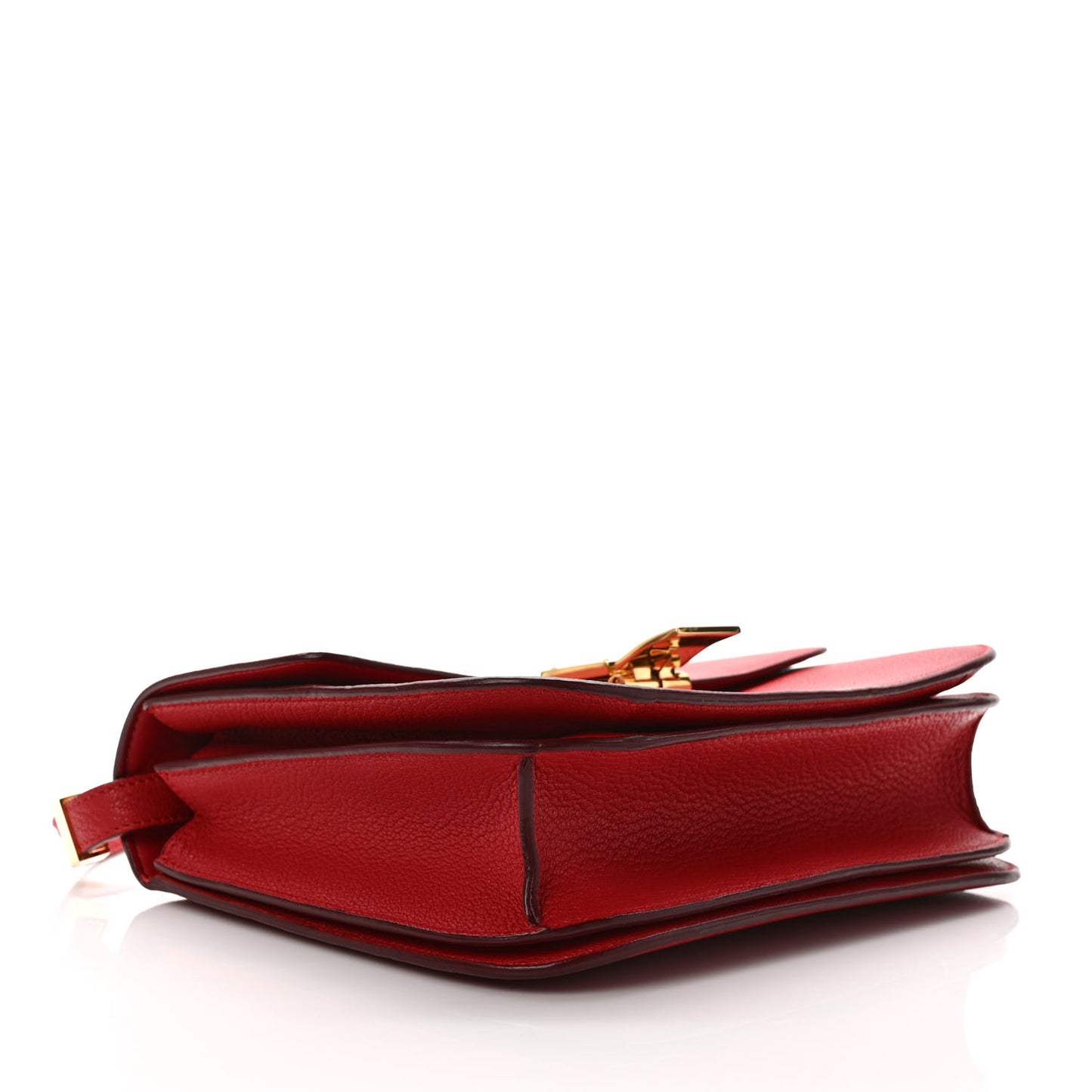 Goatskin Medium Classic Box Flap Bag Carmin