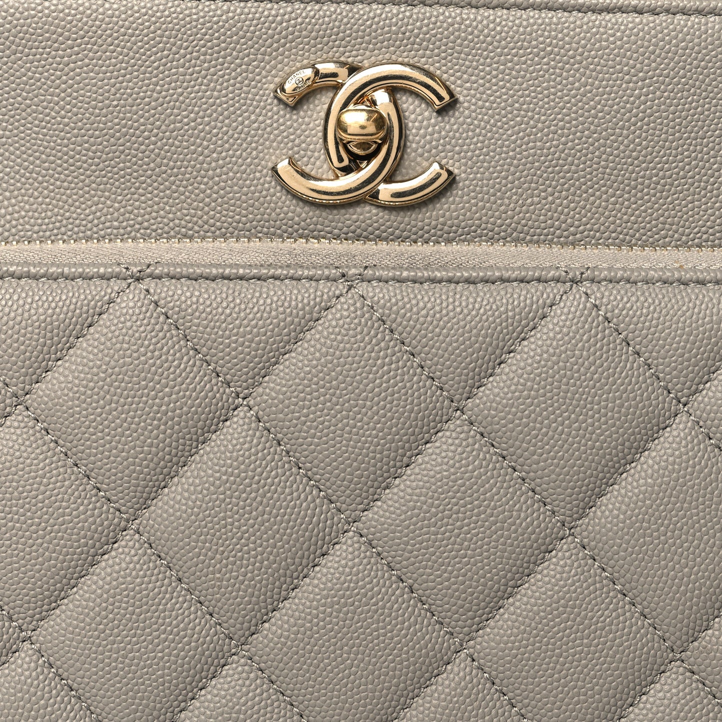 Caviar Quilted Small Business Affinity Shopping Bag Grey