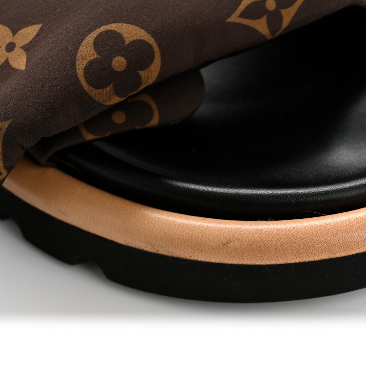 Nylon Monogram LV Pool Pillow Flat Comfort Mule 37 Cacao Brown
