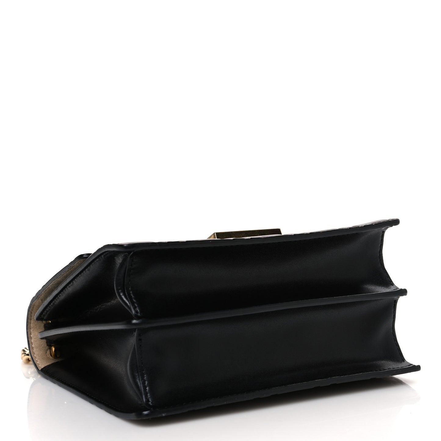 Vitello Liberty Bi-Color FF 1974 Embossed Small Kan U Shoulder Bag Maya Black