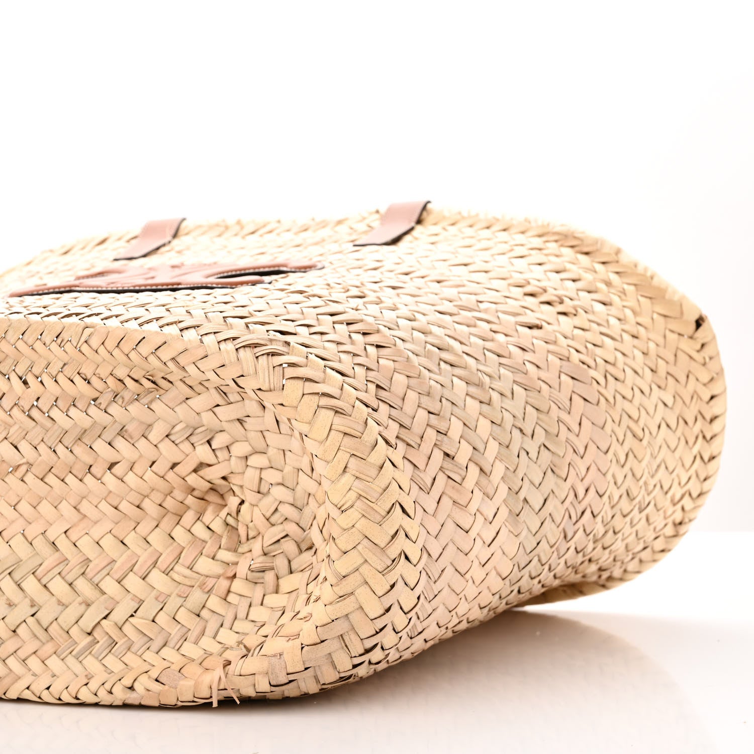 Celine Raffia Calfskin Triomphe Medium Panier Tan 9 of 9