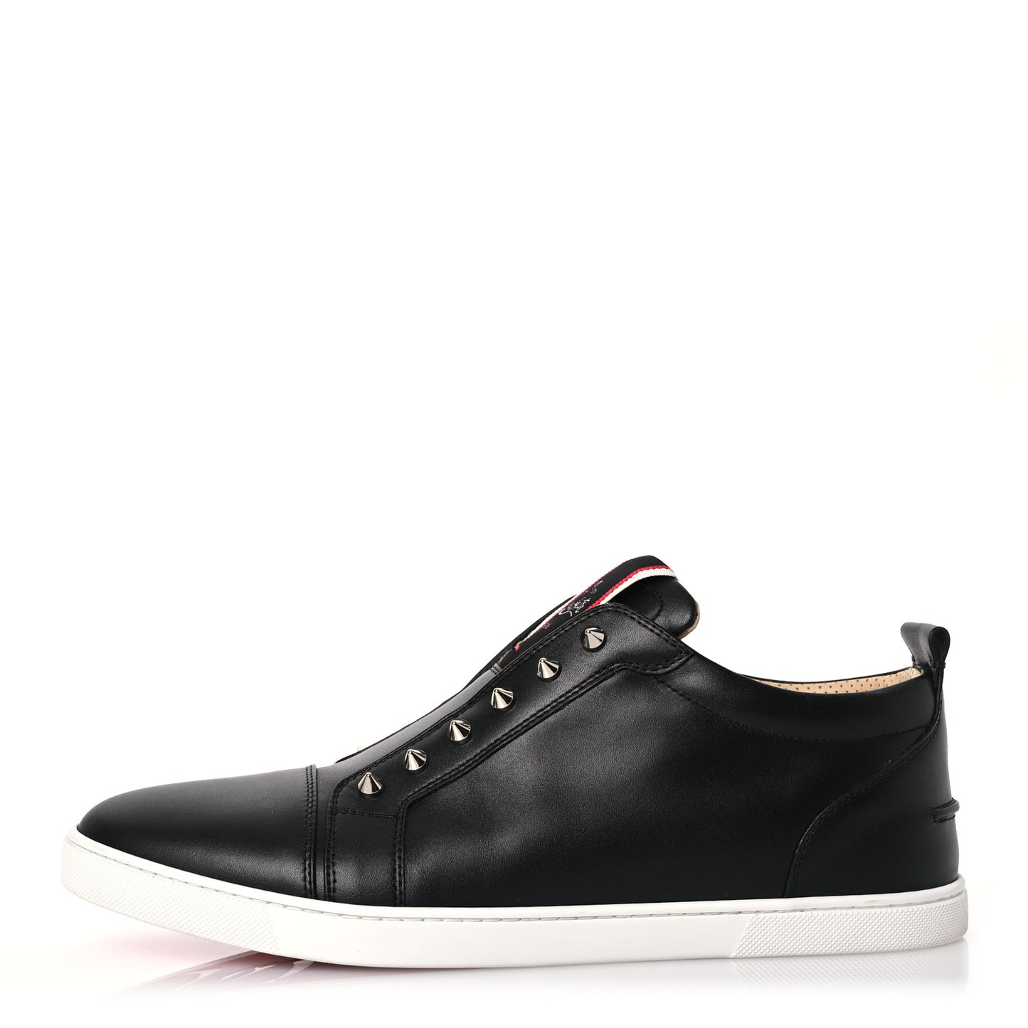Calfskin Mens Fique A Vontade Flat Sneakers 46 Black