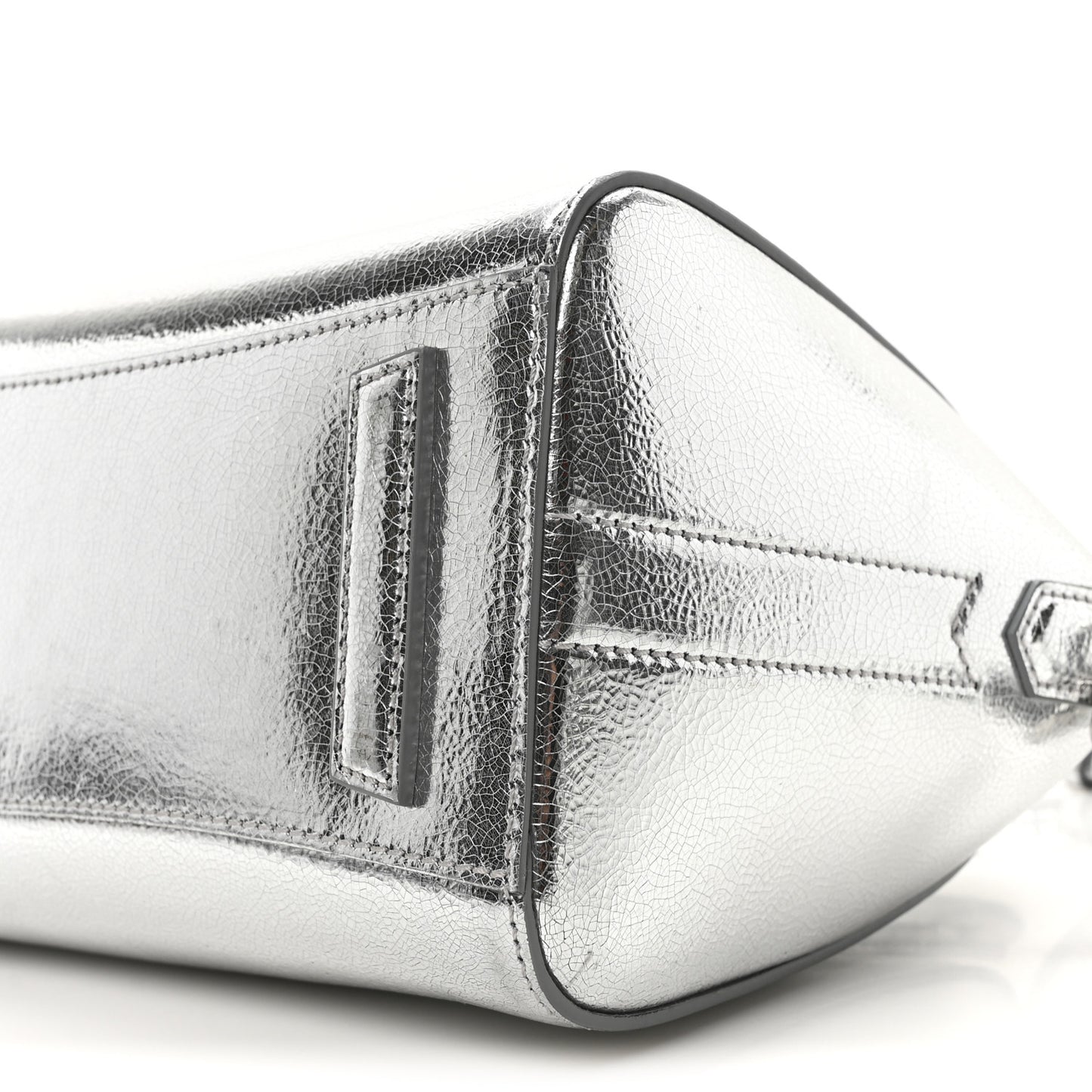 Metallic Sugar Goatskin Mini Antigona Silver
